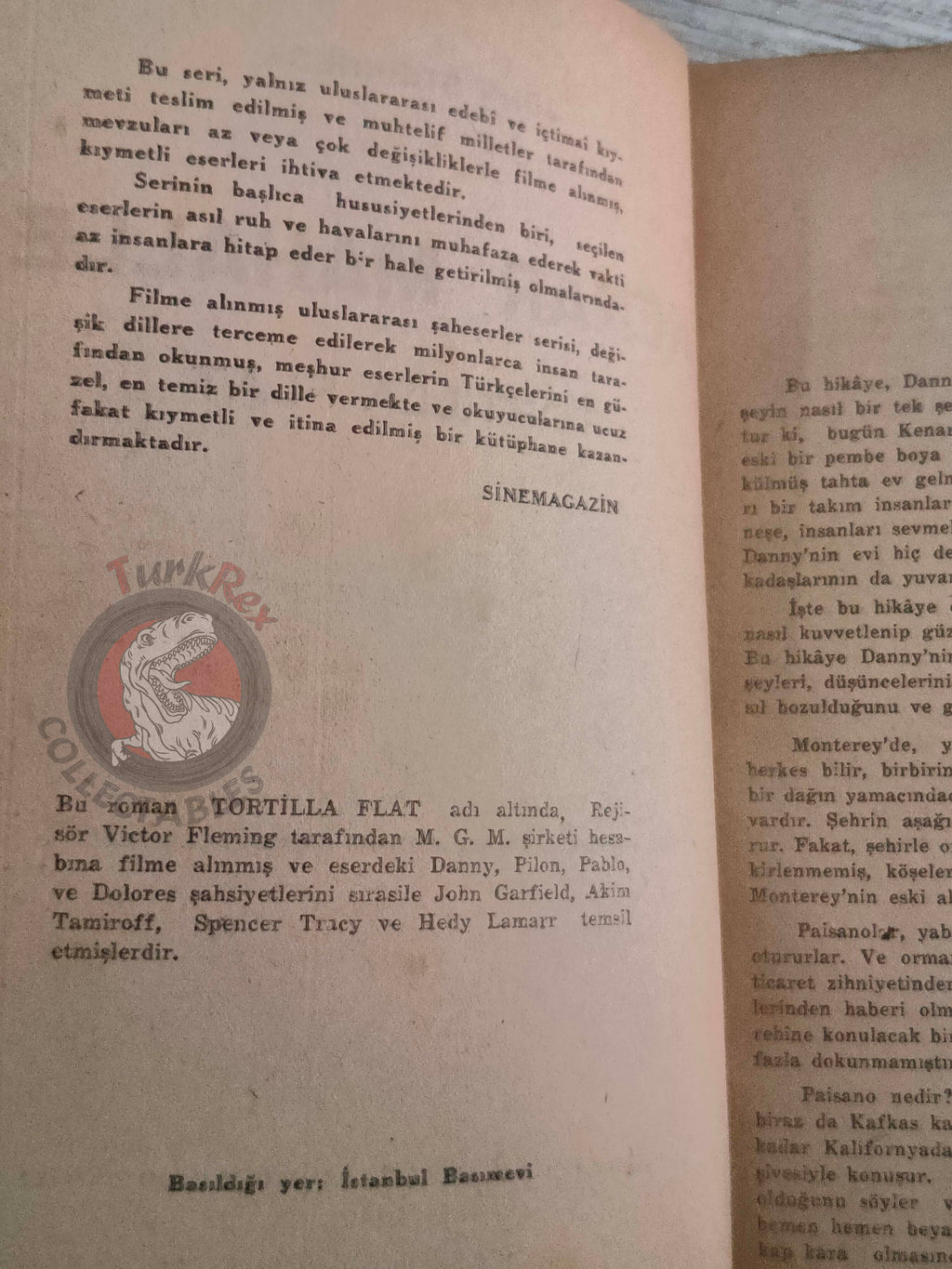 John Steinbeck – The Moon is Down 1940s 1st Turkish Book Turkey Hedy Lamarr