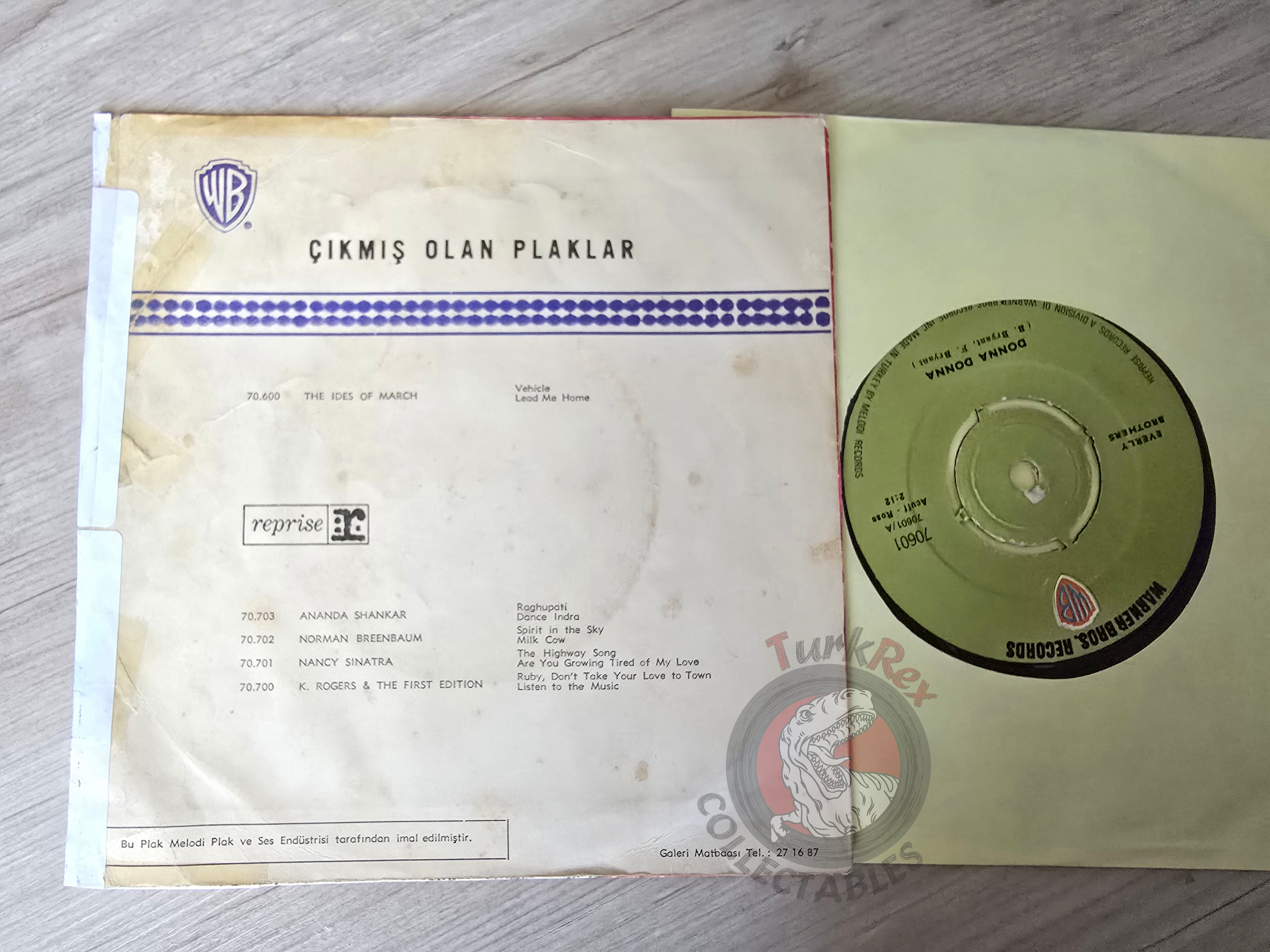 Everly Brothers – Donna Donna / Love Is All I Need 7" Turkish Pressing Vinyl Turkey Edition