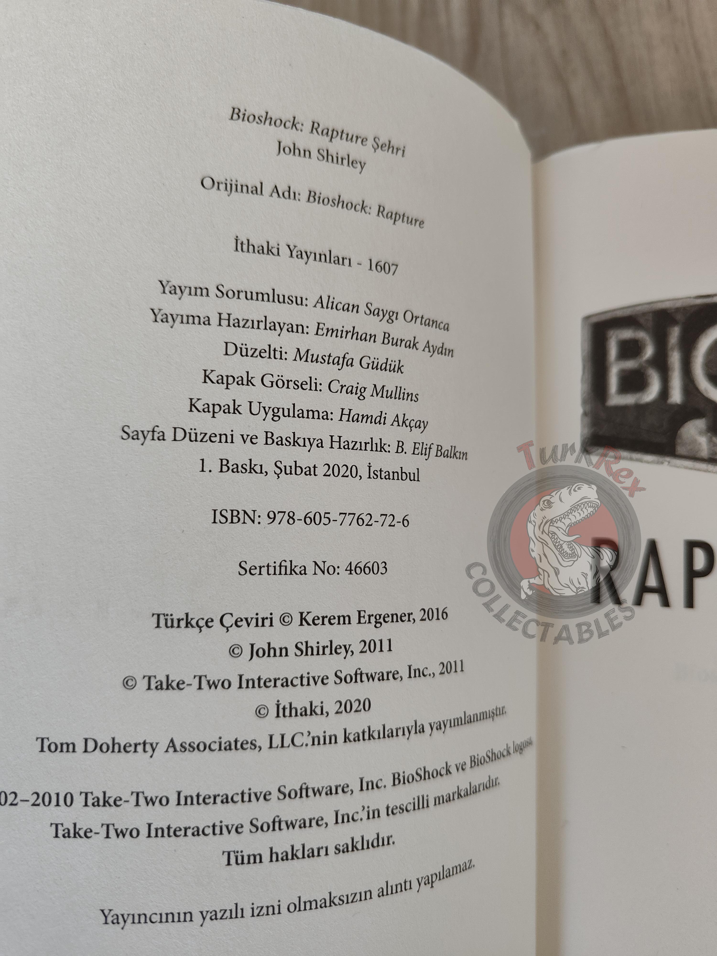 John Shirley – BioShock: Rapture 2020 1st Turkish Book Turkey
