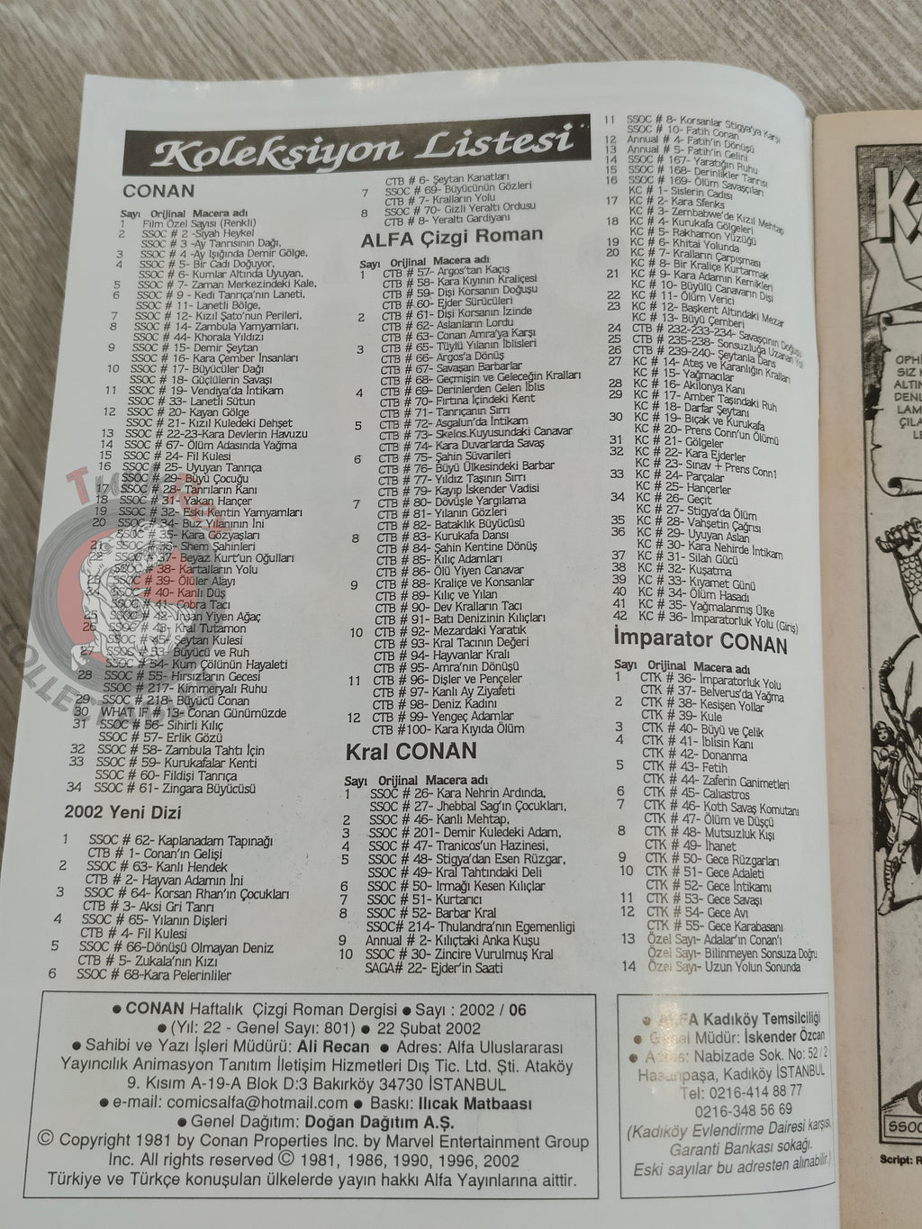 Conan #6 The Savage Sword of Conan #68 Turkish Comic Turkey The Barbarian #6