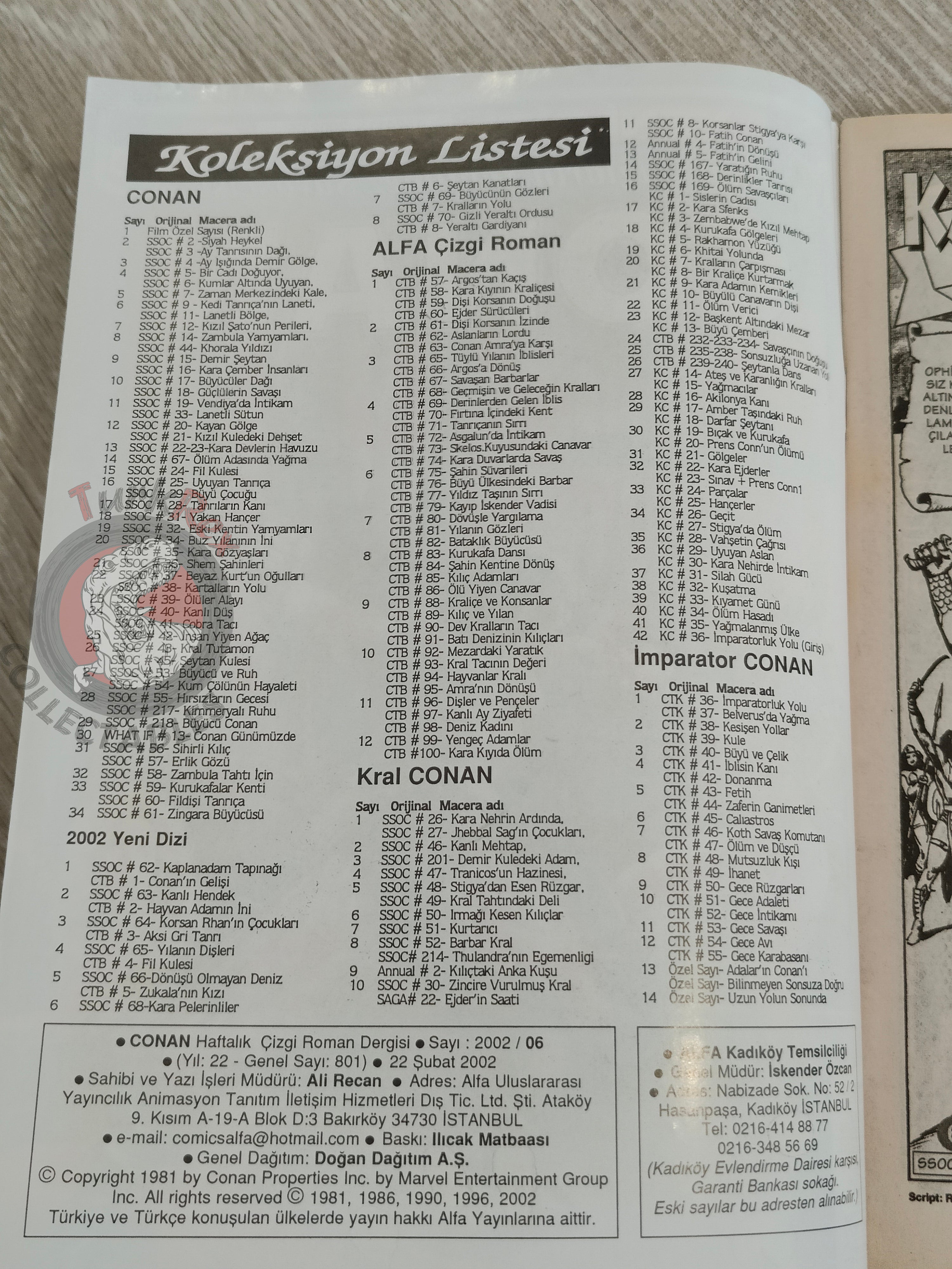 Conan #6 The Savage Sword of Conan #68 Turkish Comic Turkey The Barbarian #6