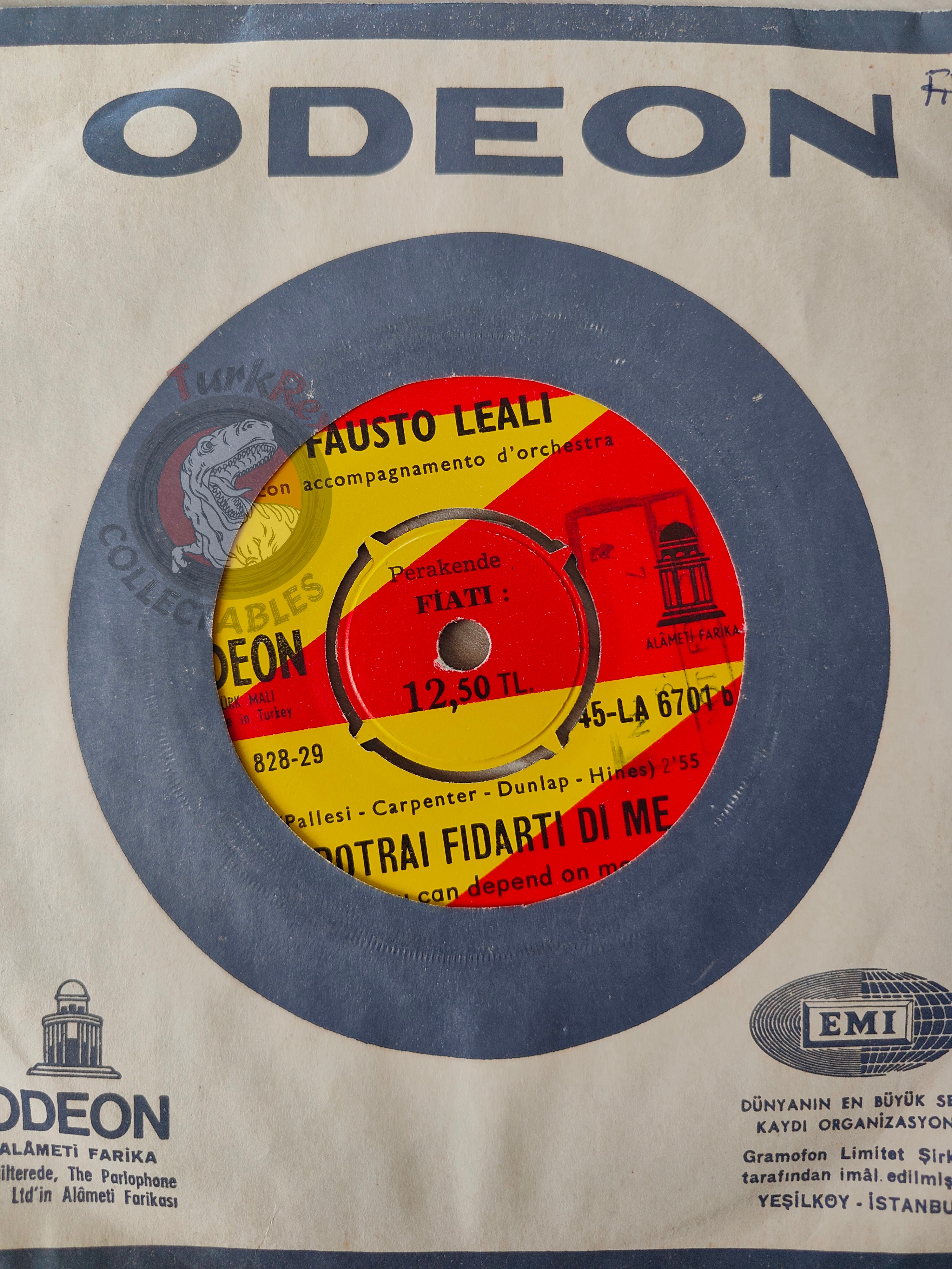 Fausto Leali – Angeli Negri 7" Turkish Pressing Vinyl Turkey Edition