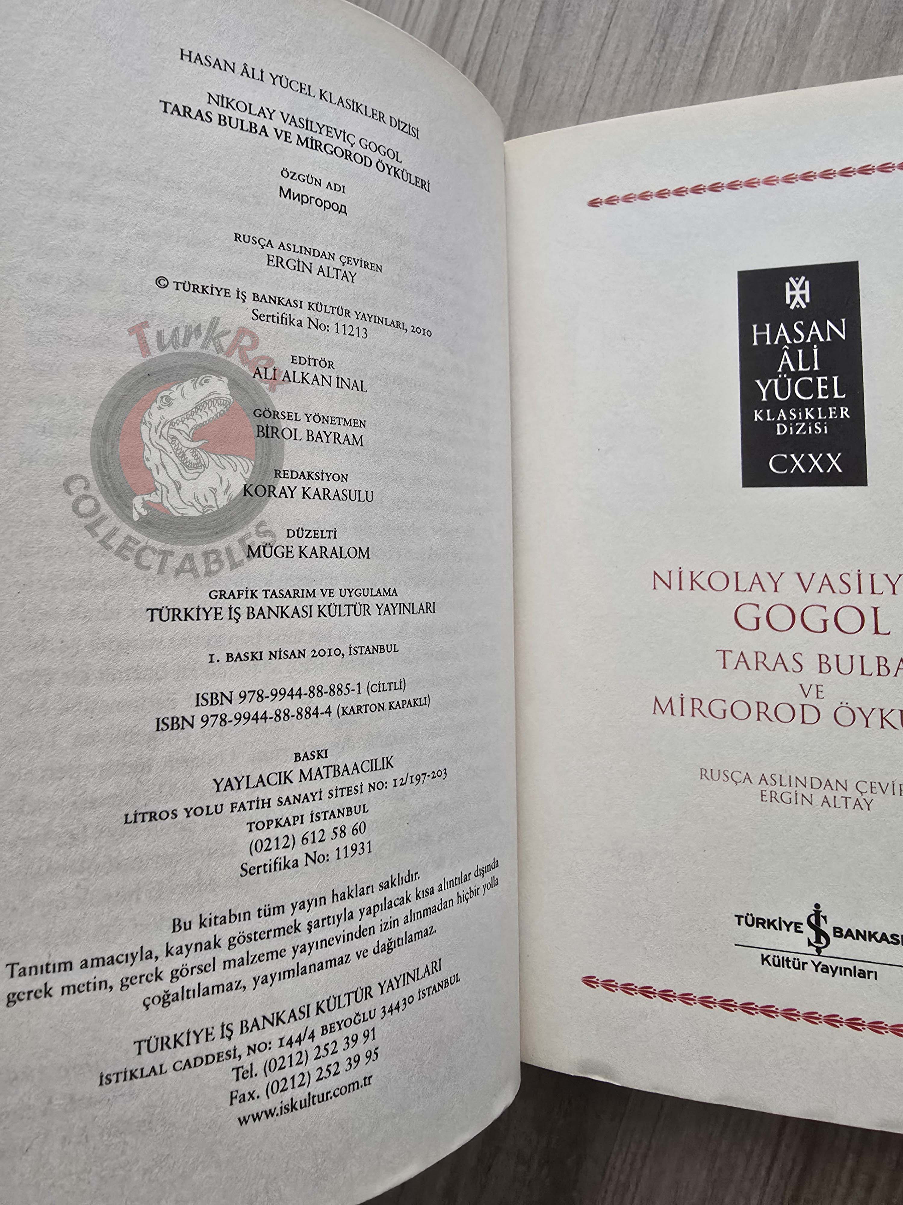Nikolai Gogol – Taras Bulba: A Tale of the Cossacks 2010 Turkish Book Turkey
