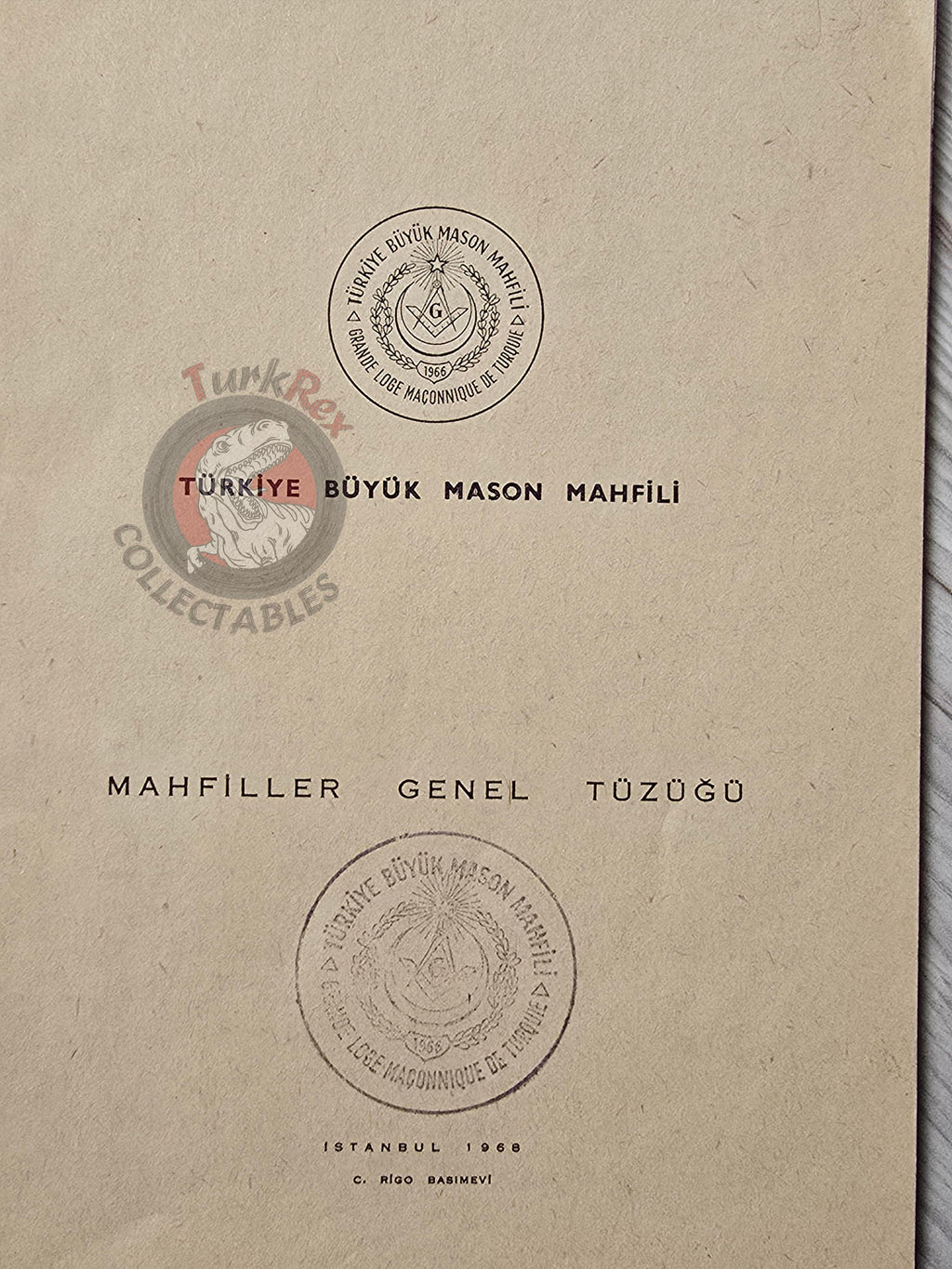 Turkish Freemasonry General Regulations of the Lodges 1958 Booklet Masonic Masons of Turkey