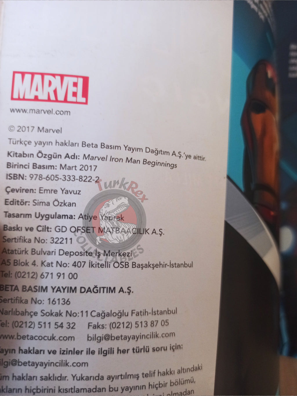 Iron Man Beginnings 2017 Turkish Comic Turkey