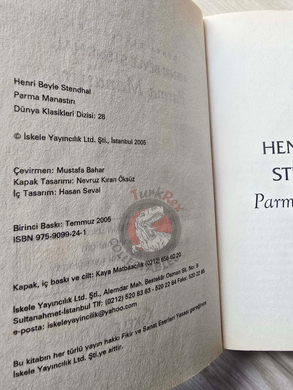 Stendhal – The Charterhouse of Parma 2005 Turkish Book Turkey