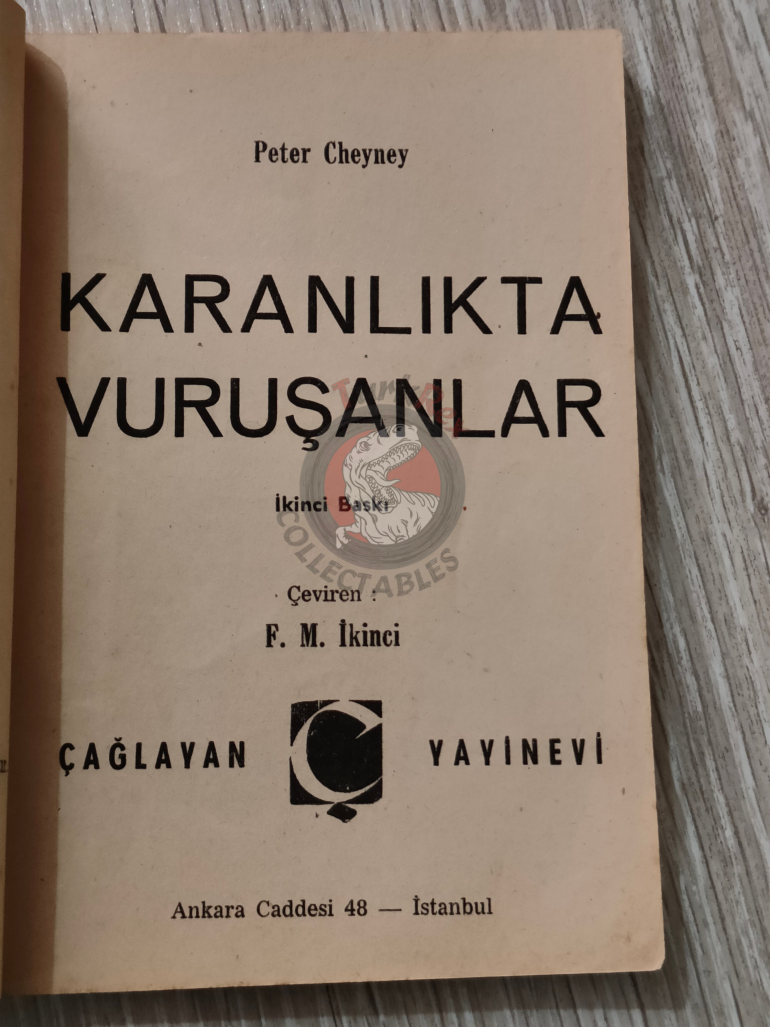 Peter Cheyney – Dark Duet 1954 Turkish Book Turkey