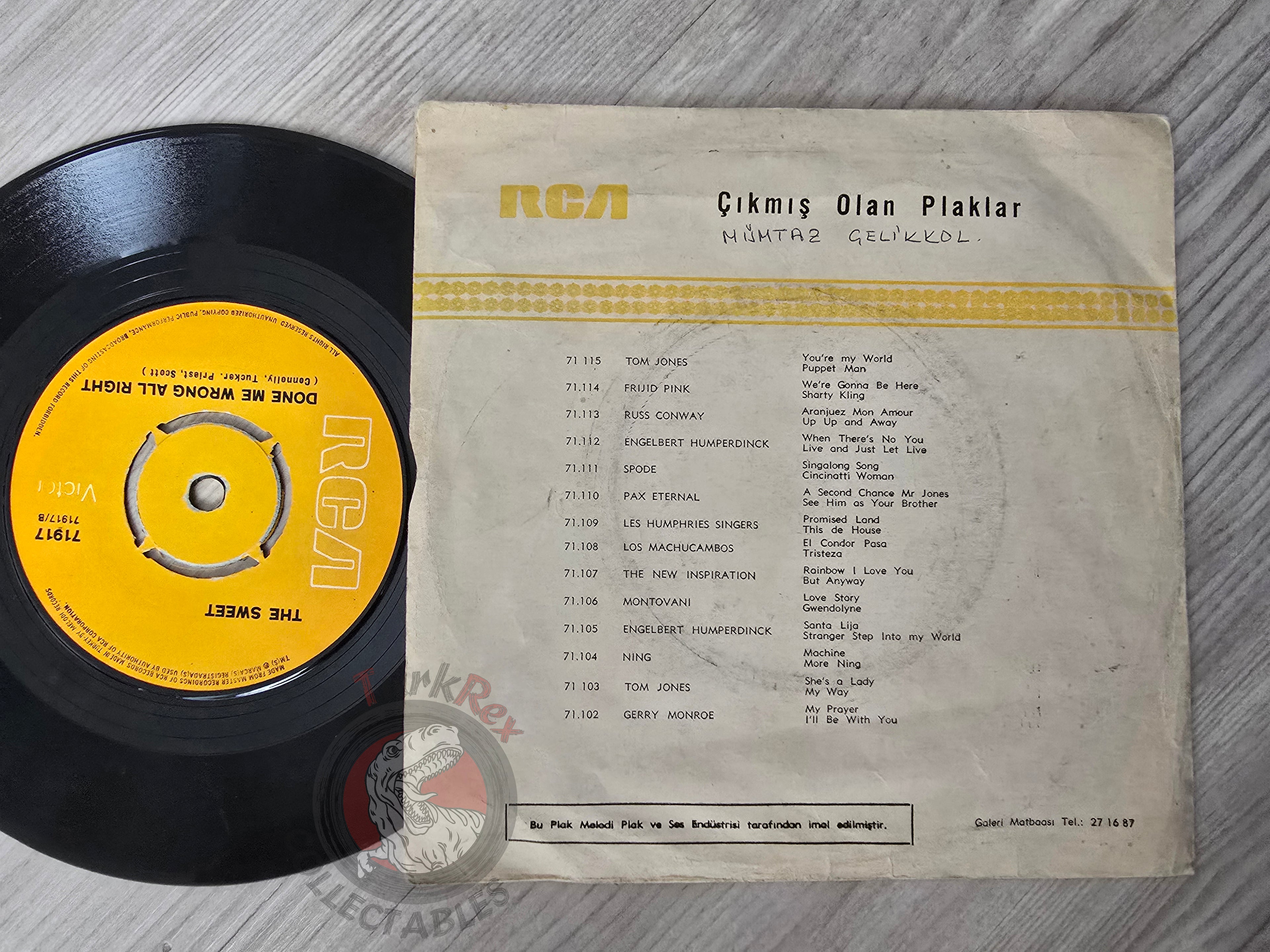 The Sweet – Co-Co 7" Turkish Pressing Vinyl Turkey Edition