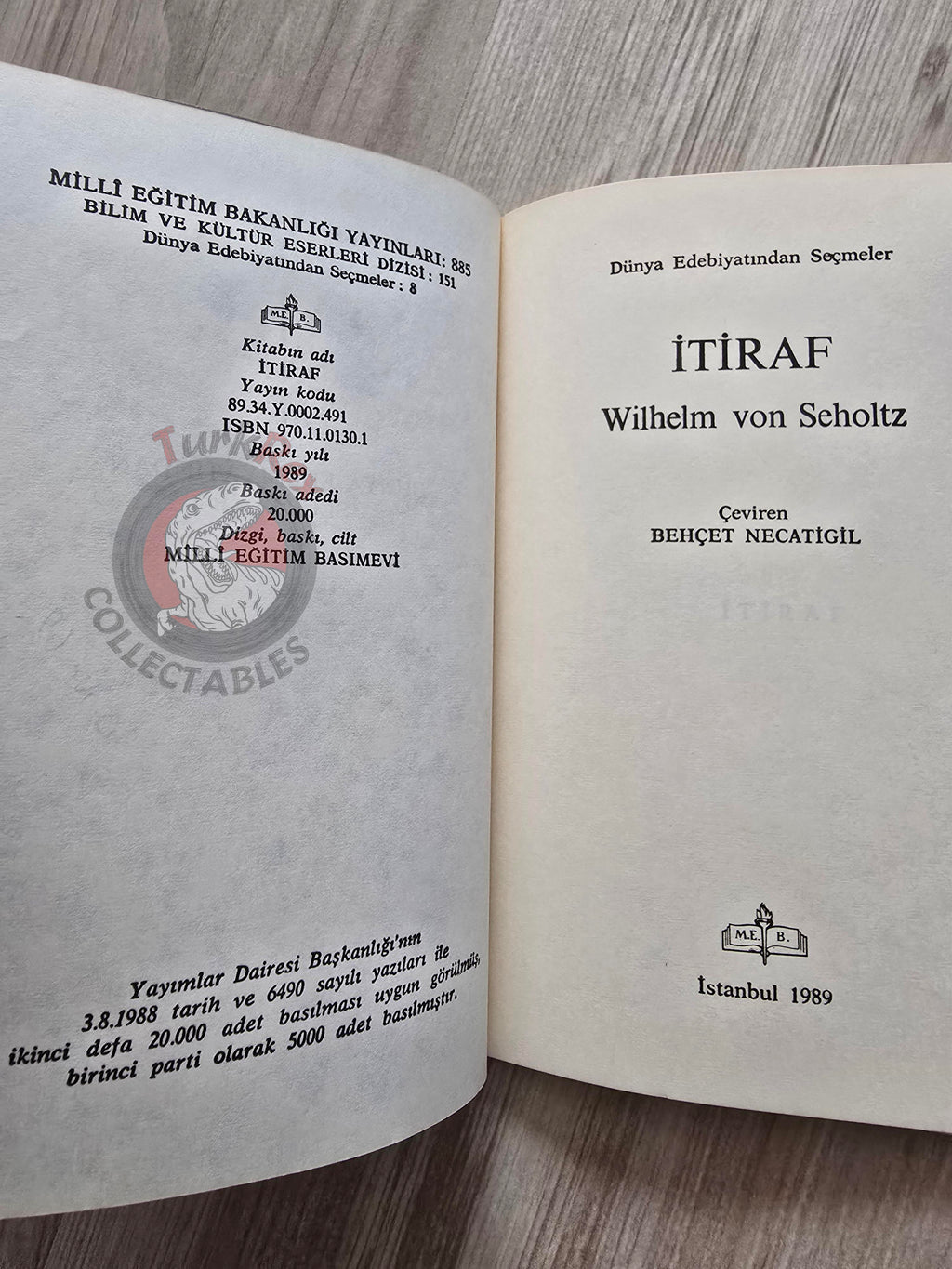 Wilhelm von Scholz – Die Beichte 1989 Turkish Book Turkey