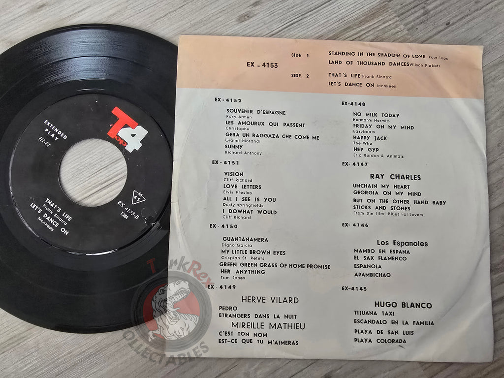 The Monkees / Four Tops / Wilson Pickett / Frank Sinatra 7" Iran Pressing Vinyl Iranian Edition