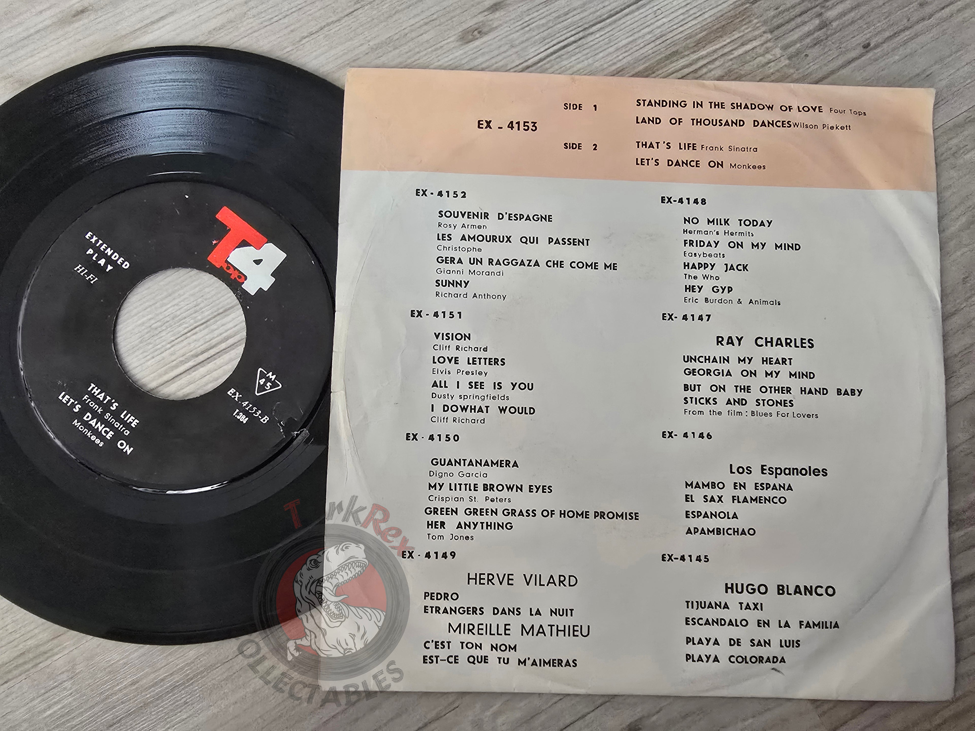 The Monkees / Four Tops / Wilson Pickett / Frank Sinatra 7" Iran Pressing Vinyl Iranian Edition