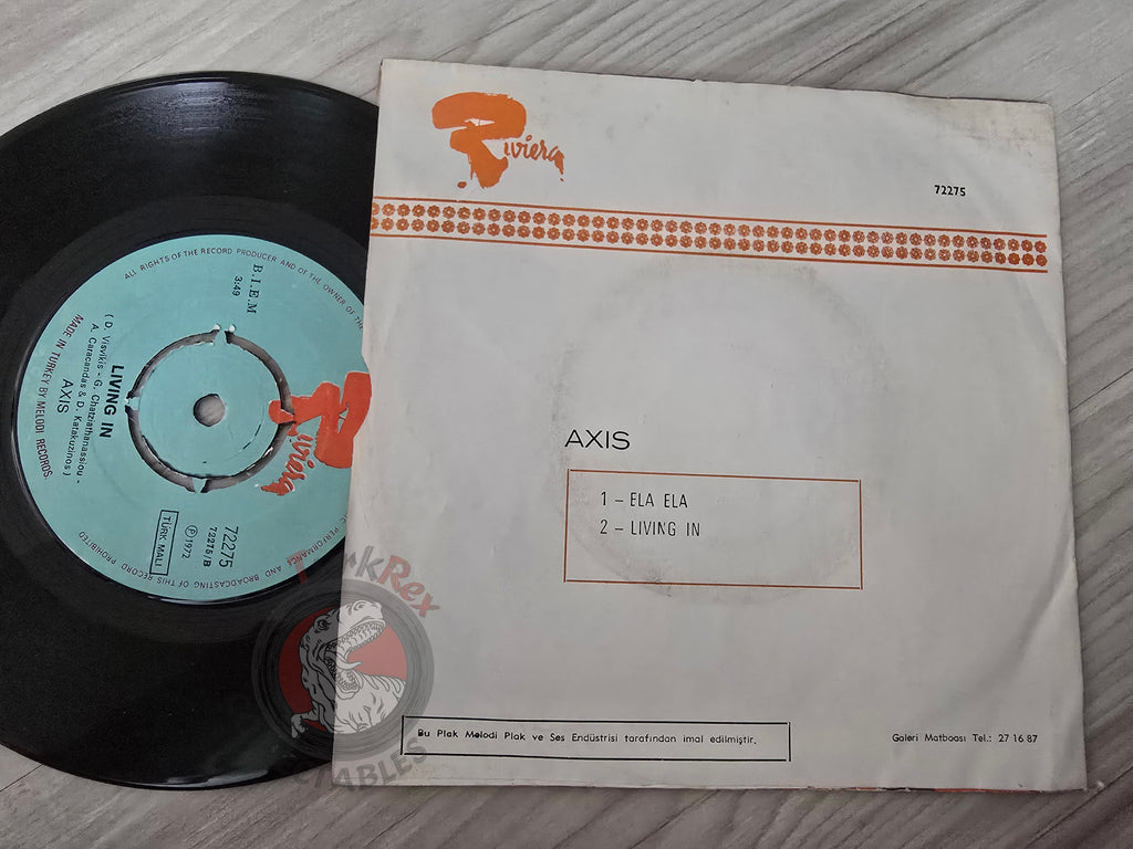 Axis – Ela Ela / Living In 7" Turkish Pressing Vinyl Turkey Edition Greek Band
