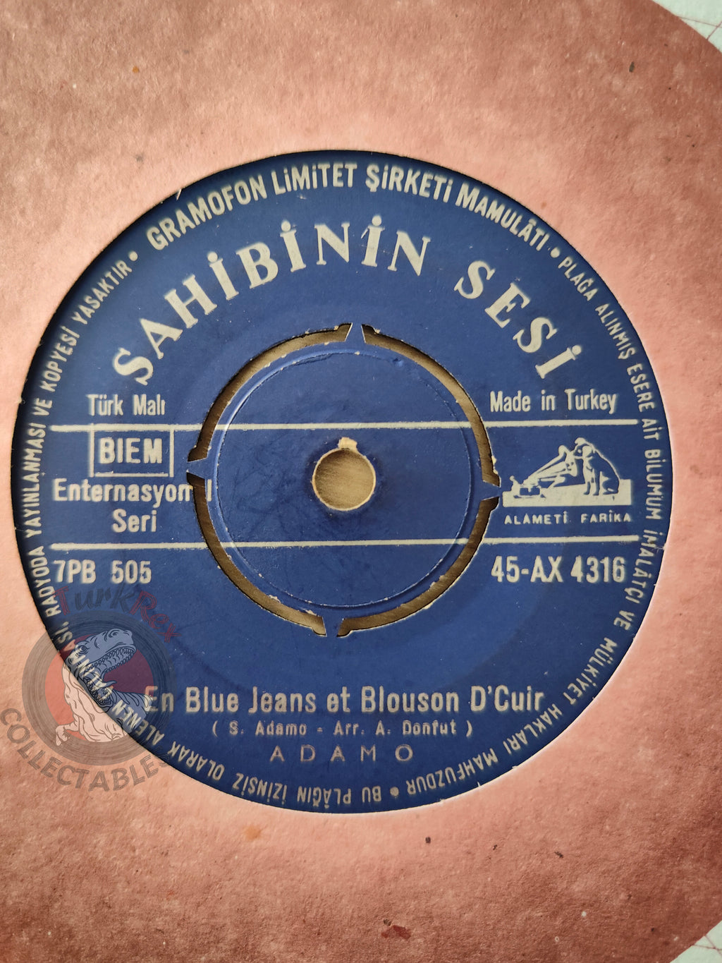 Adamo – En Blue Jeans Et Blouson D'Cuir 7" Turkish Pressing Vinyl Turkey Edition