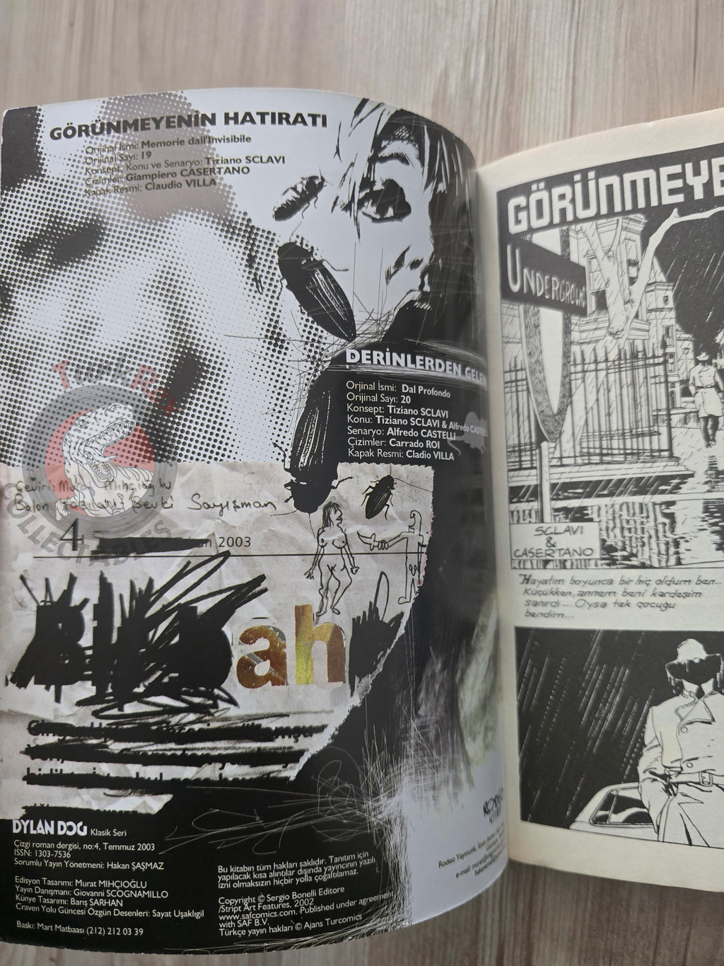 Dylan Dog #4 2003 Turkish Comic Turkey Memorie dall’invisibile #19 #20