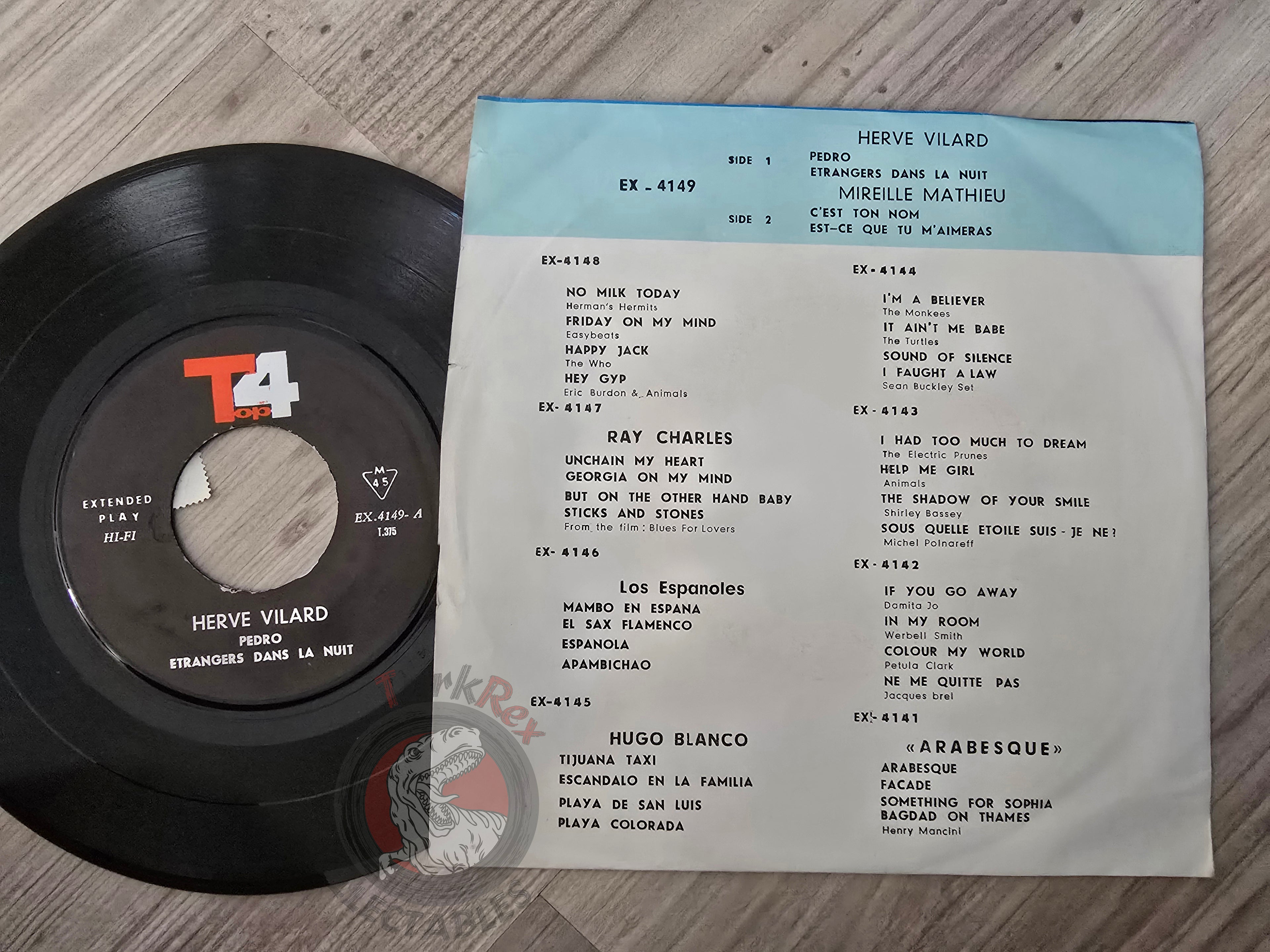 Hervé Vilard / Mireille Mathieu – Pedro 7" Iran Pressing Vinyl Iranian Edition
