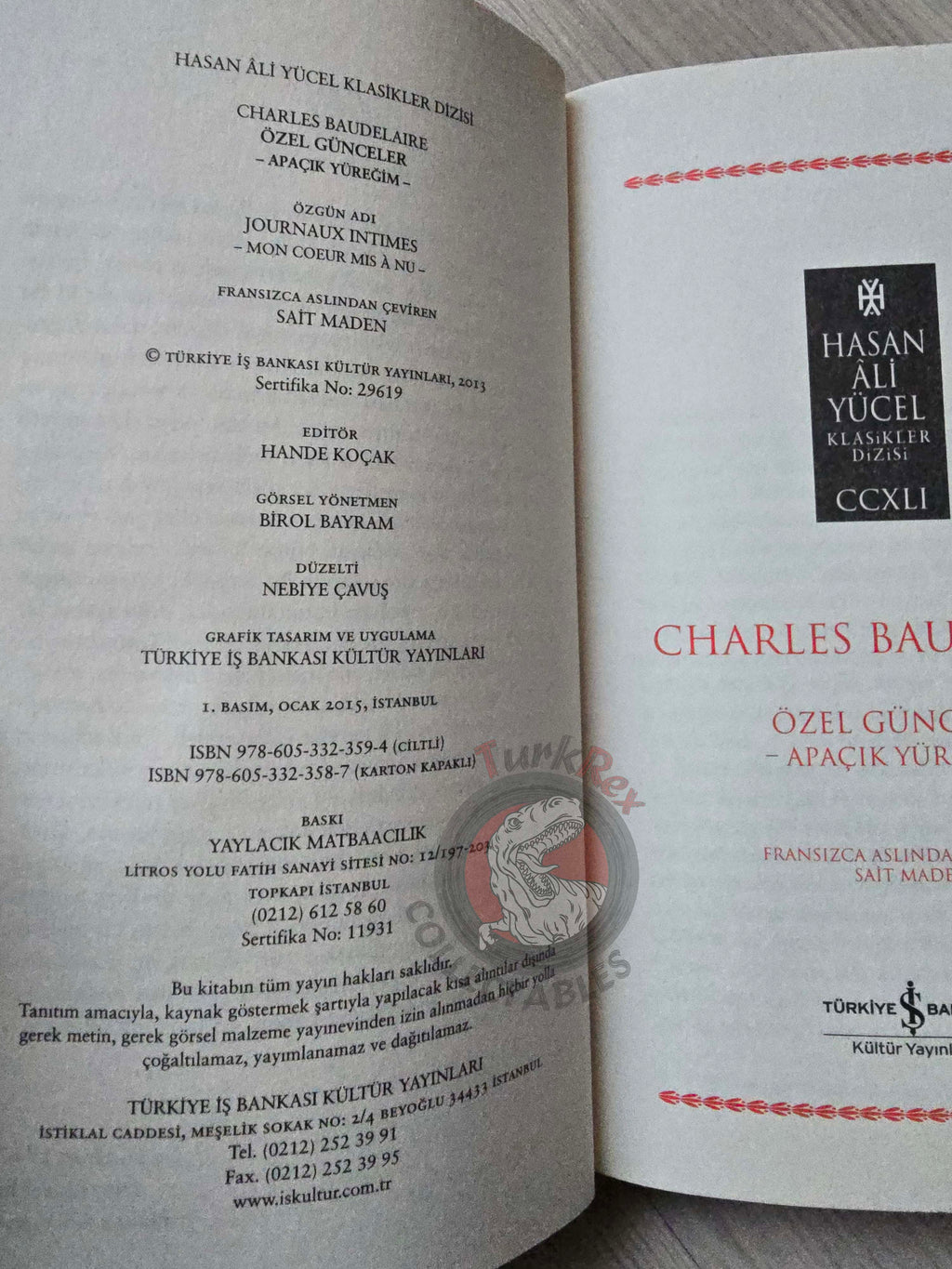 Charles Baudelaire – Journaux Intimes 2015 Turkish Book Turkey