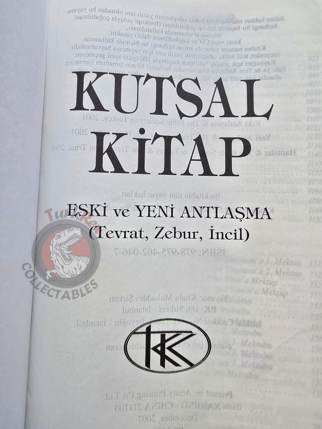 Bible Gospel 2007 Turkish HC Book New and Old Testament with Maps