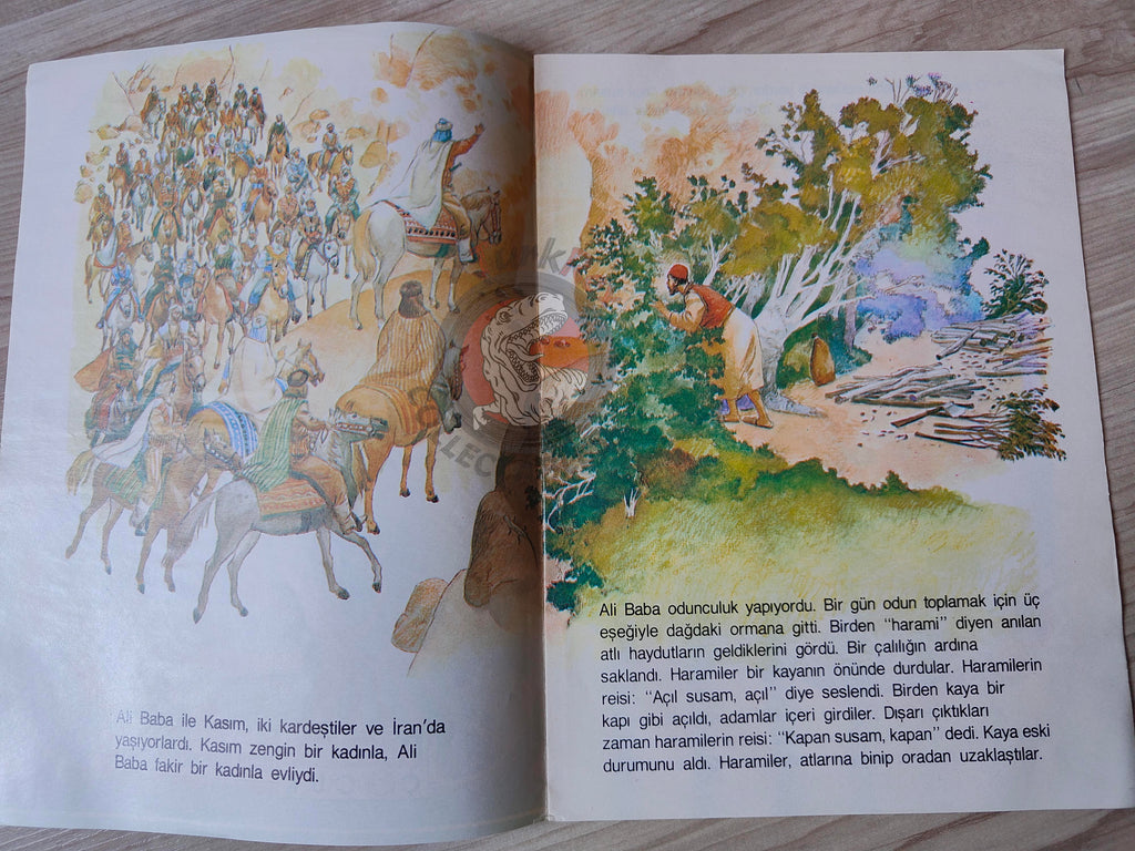 Ali Baba and the Forty Thieves 1980s Turkish Book Turkey 1001 Nights Illustrated