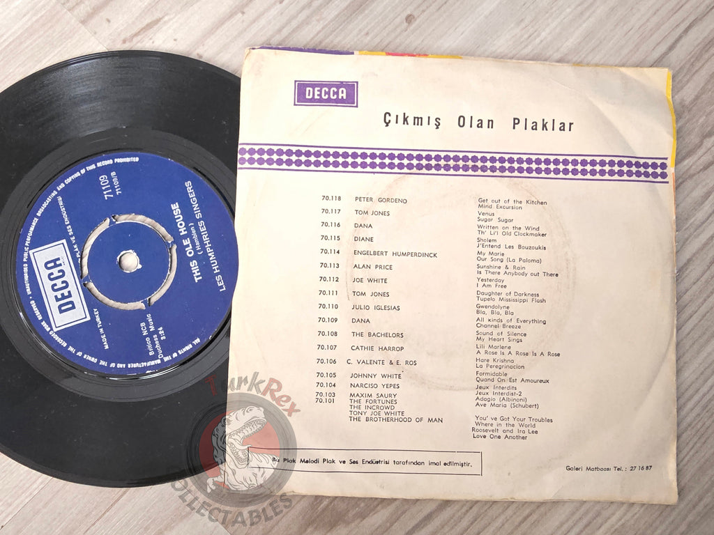 The Les Humphries Singers – Promised Land 7" Turkish Pressing Vinyl Turkey Edition
