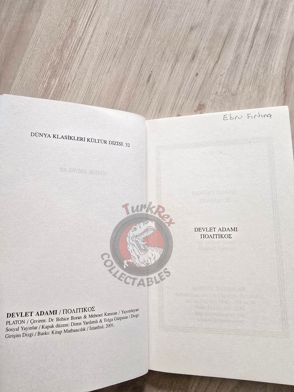 Plato – Statesman 2001 Turkish Book Turkey