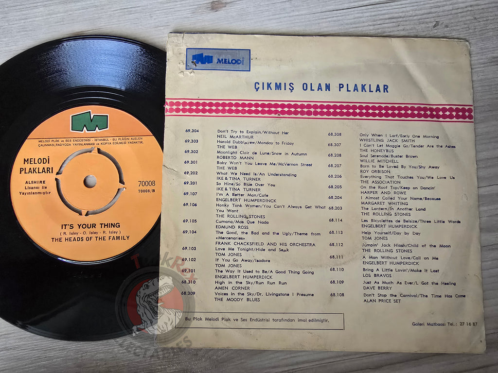 The Heads Of The Family – Spinning Wheel 7" Turkish Pressing Vinyl Turkey Edition