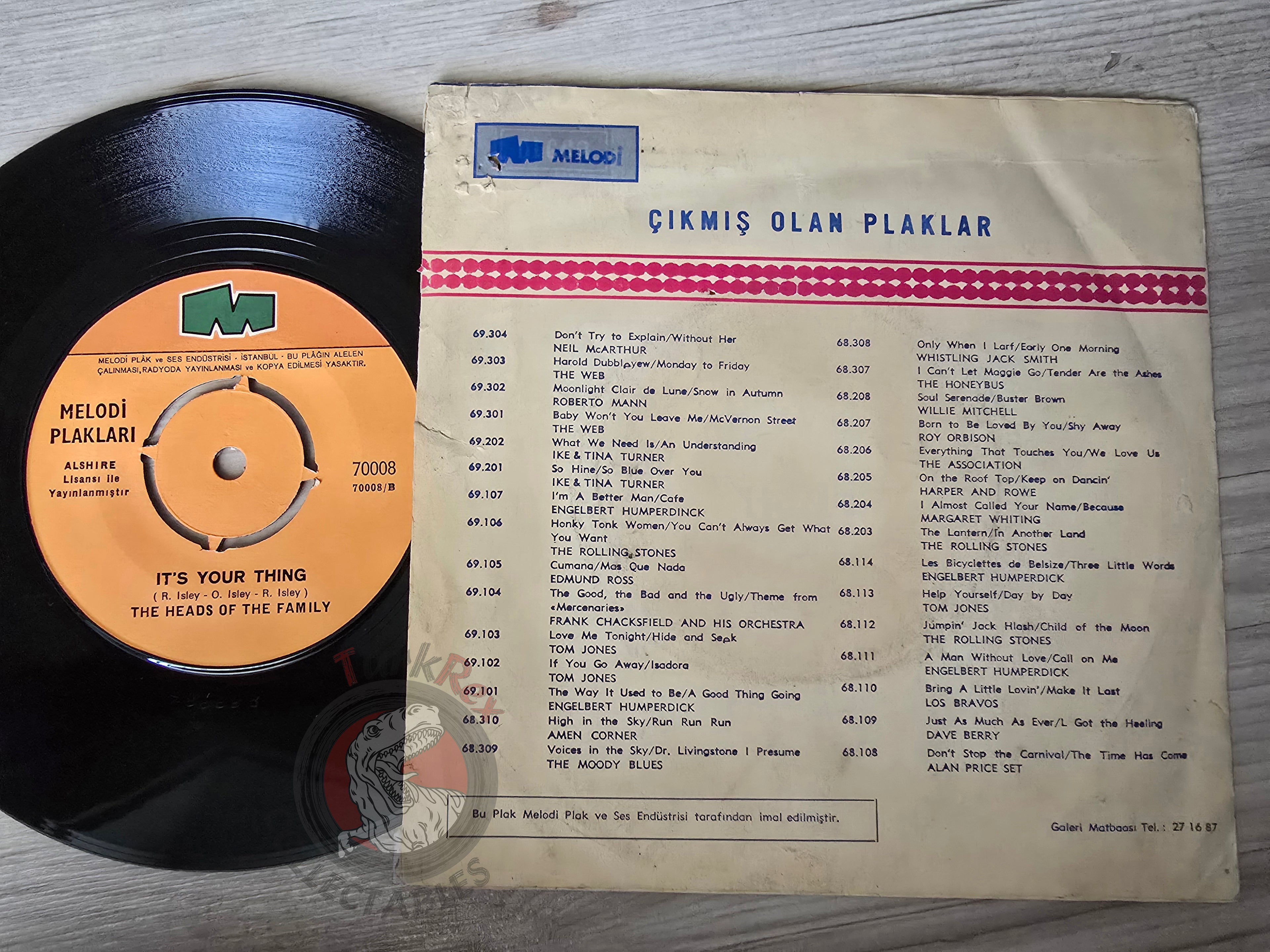 The Heads Of The Family – Spinning Wheel 7" Turkish Pressing Vinyl Turkey Edition