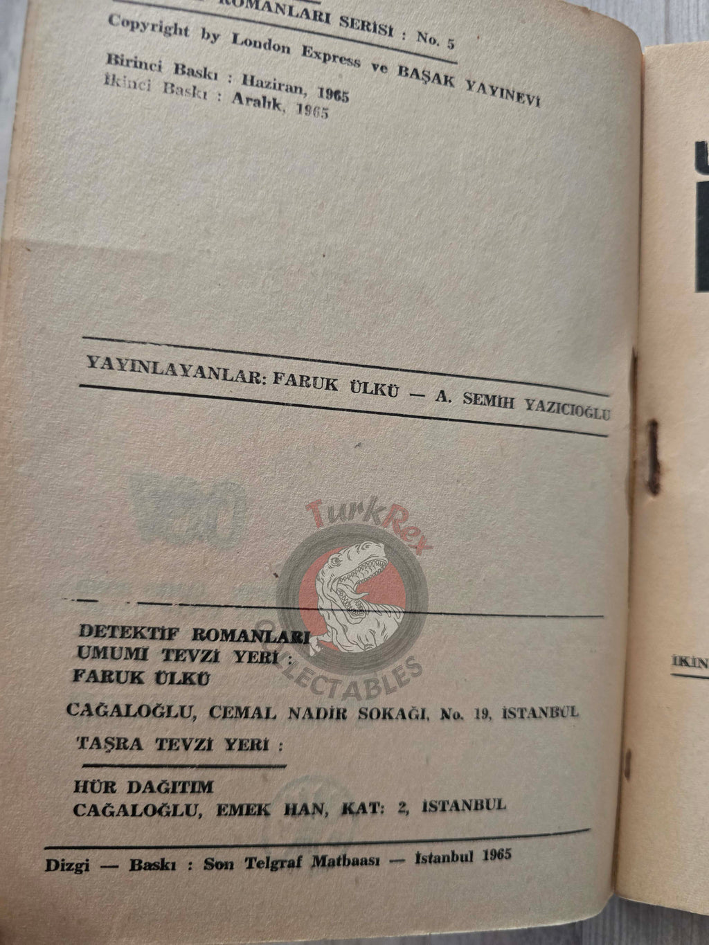 James Bond - On Her Majesty’s Secret Service 1965 Turkish Book Turkey Ian Fleming