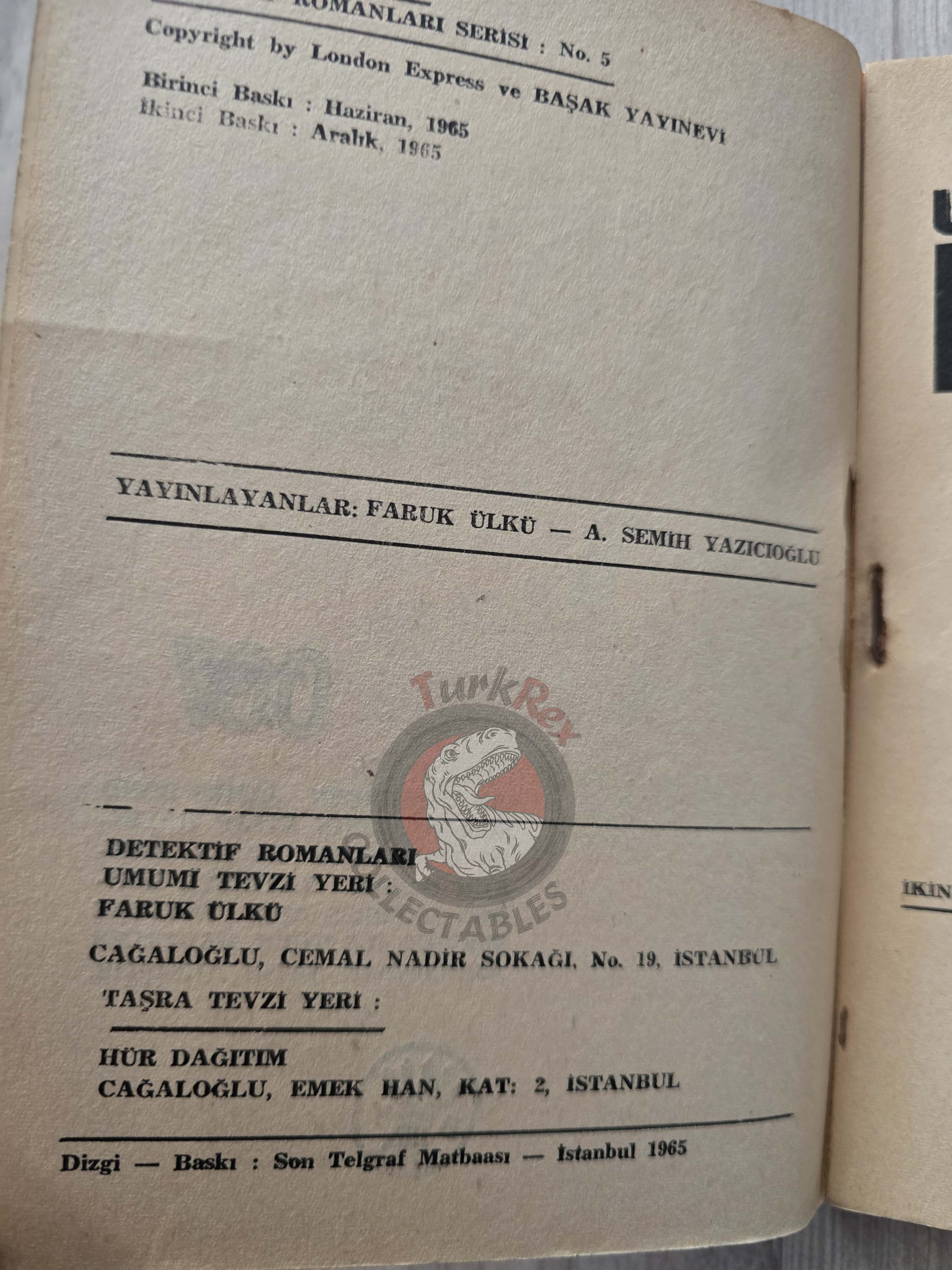 James Bond - On Her Majesty’s Secret Service 1965 Turkish Book Turkey Ian Fleming
