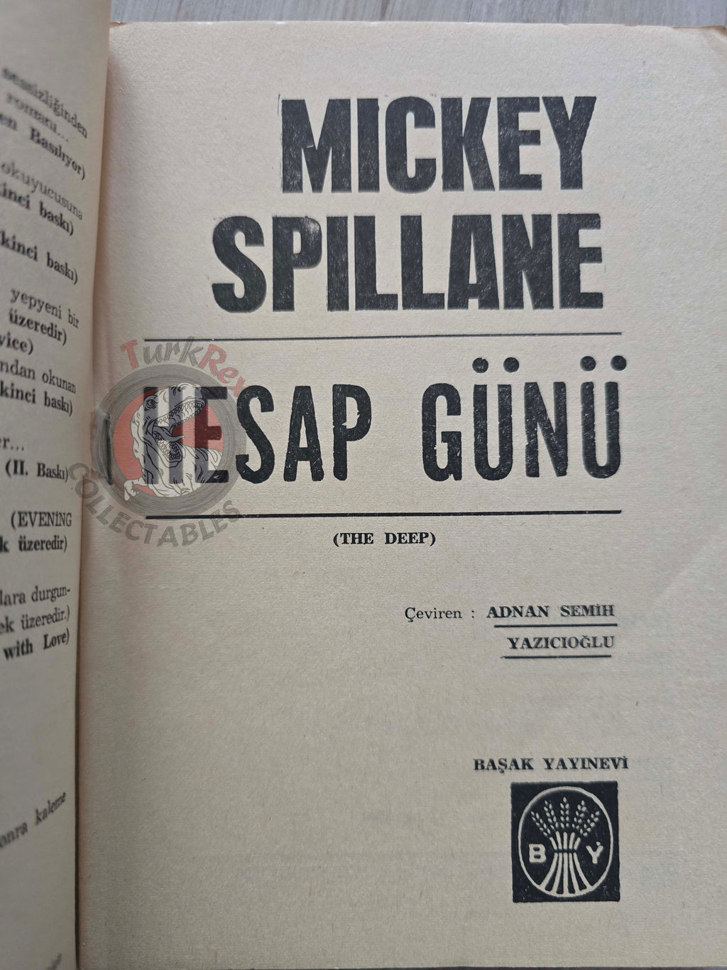 Mickey Spillane – The Deep 1966 1st Turkish Book Turkey