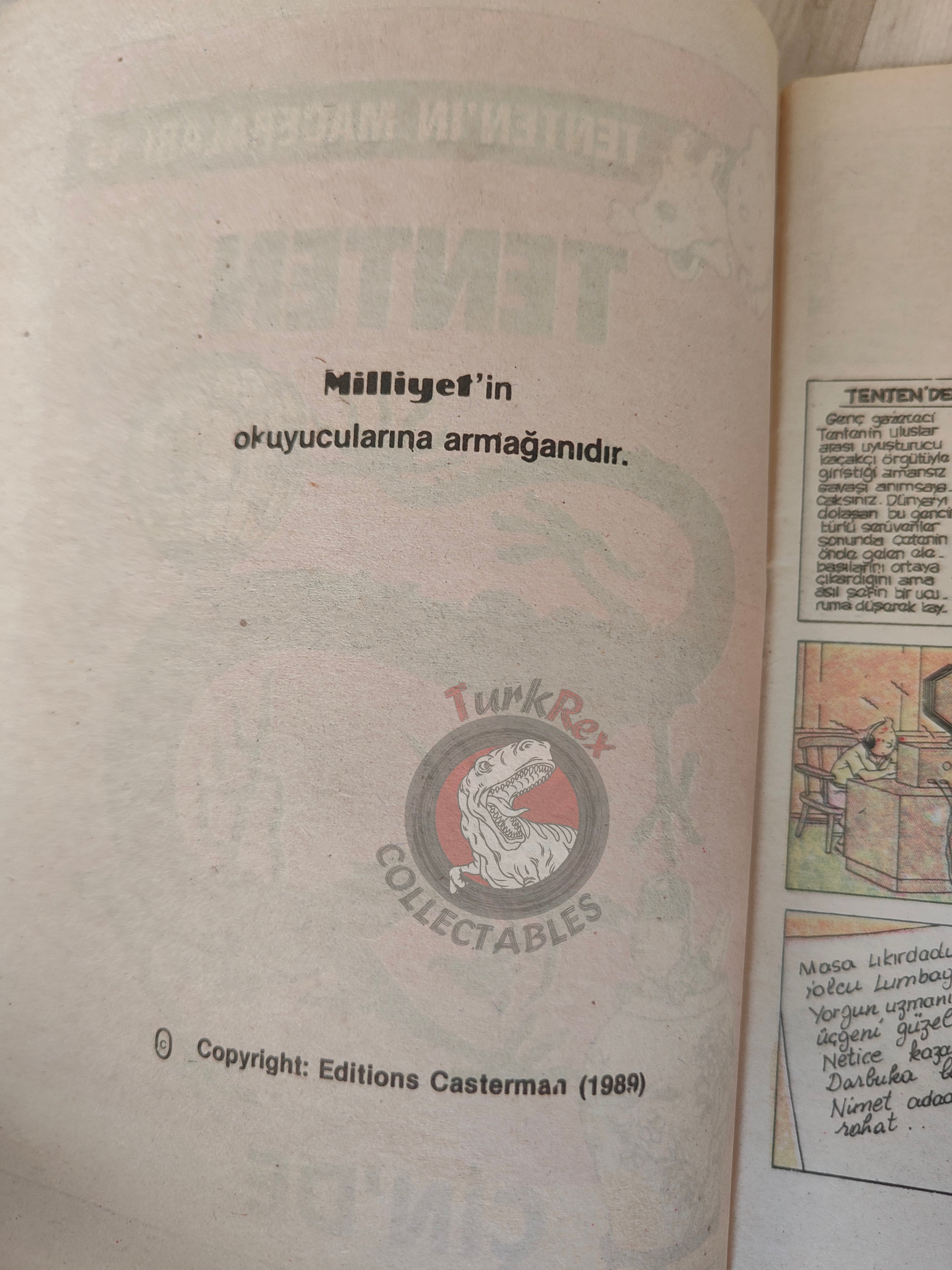 Tintin – The Blue Lotus 1989 Turkish Edition Comic Turkey