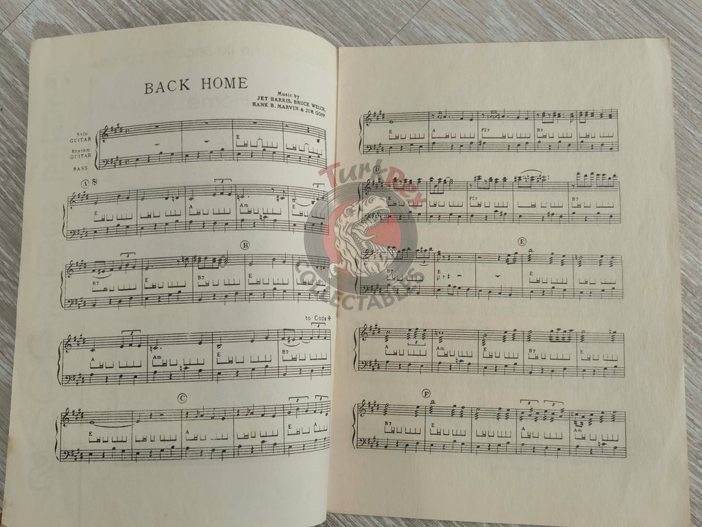 The Shadows – Back Home / 36-24-36 Turkish Vintage Musical Notes Sheet Turkey Cliff Richard