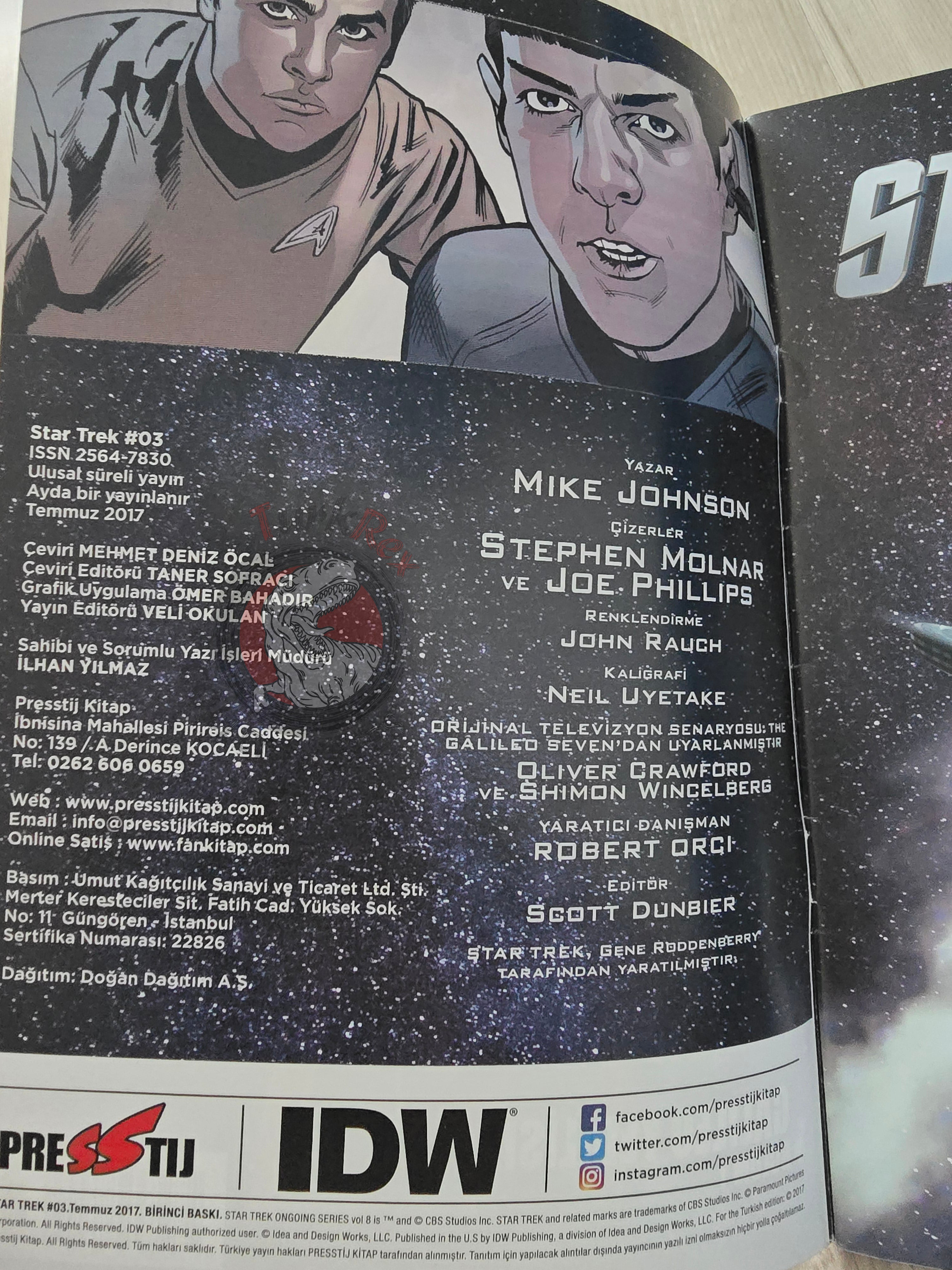 Star Trek #3 2017 Turkish Comic Turkey IDW Publishing B