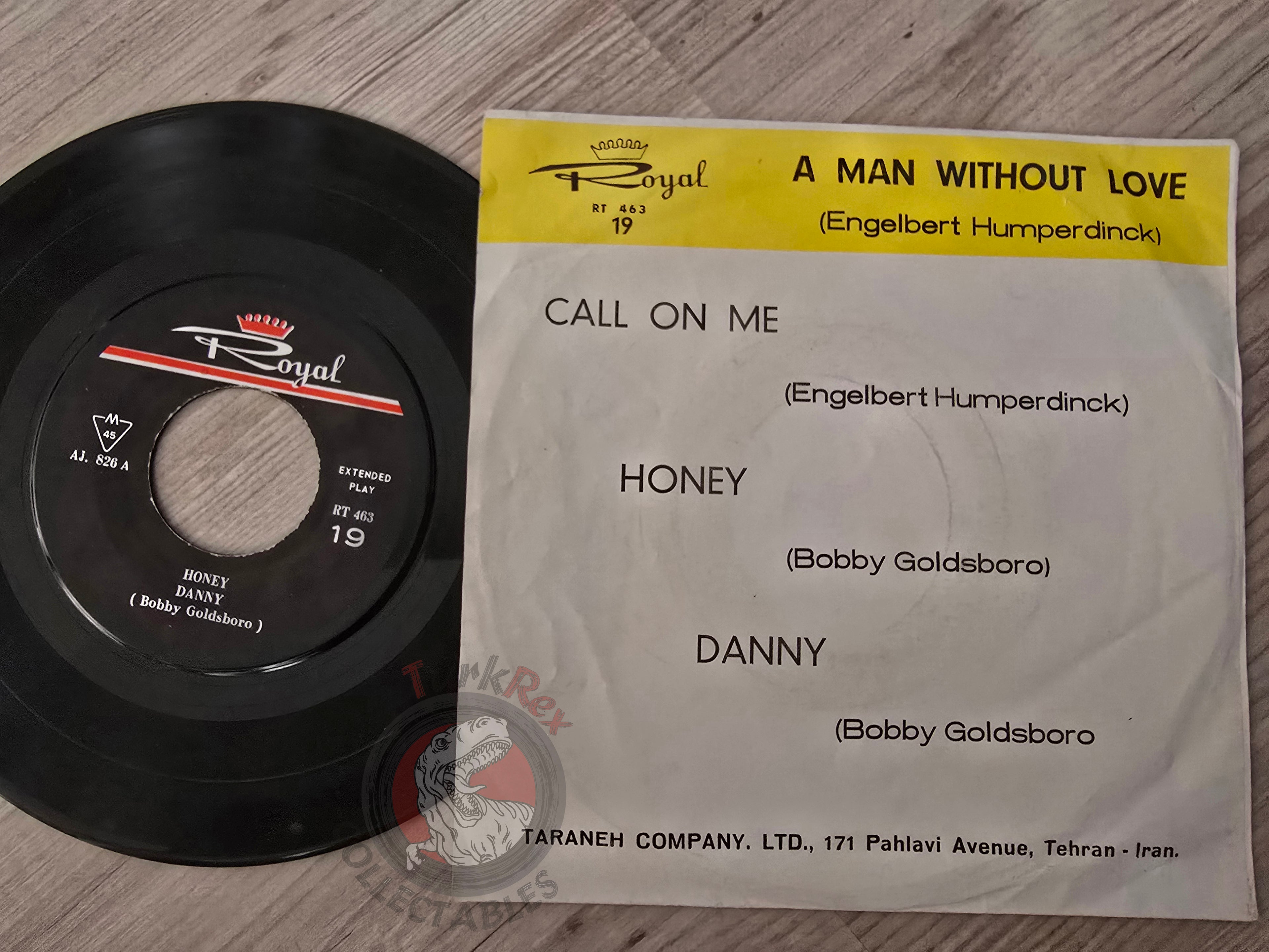 Engelbert Humperdinck / Bobby Goldsboro – Honey 7" Iran Pressing Vinyl Iranian Edition