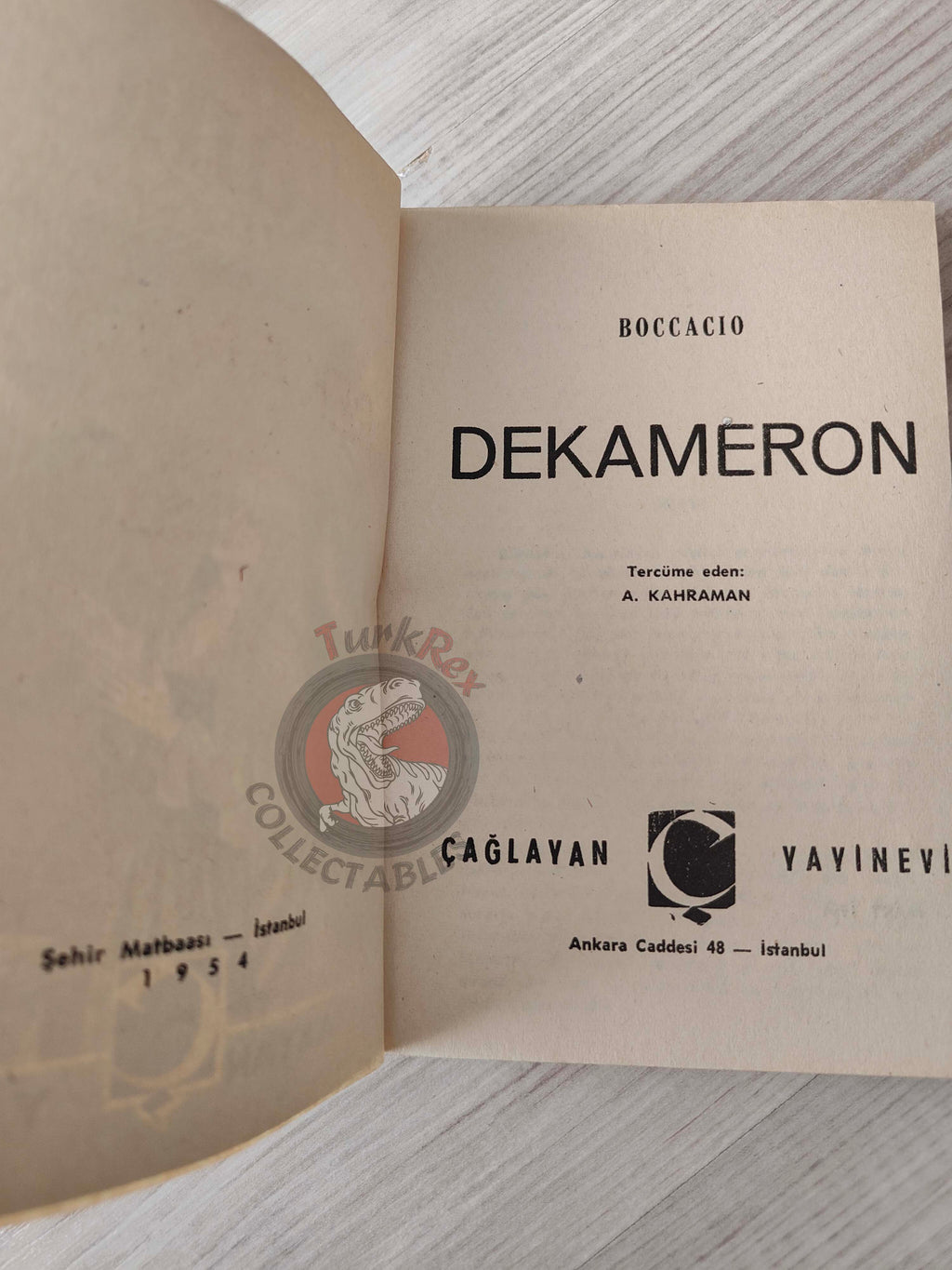 Giovanni Boccaccio – Decameron 1954 1st Turkish Book Turkey