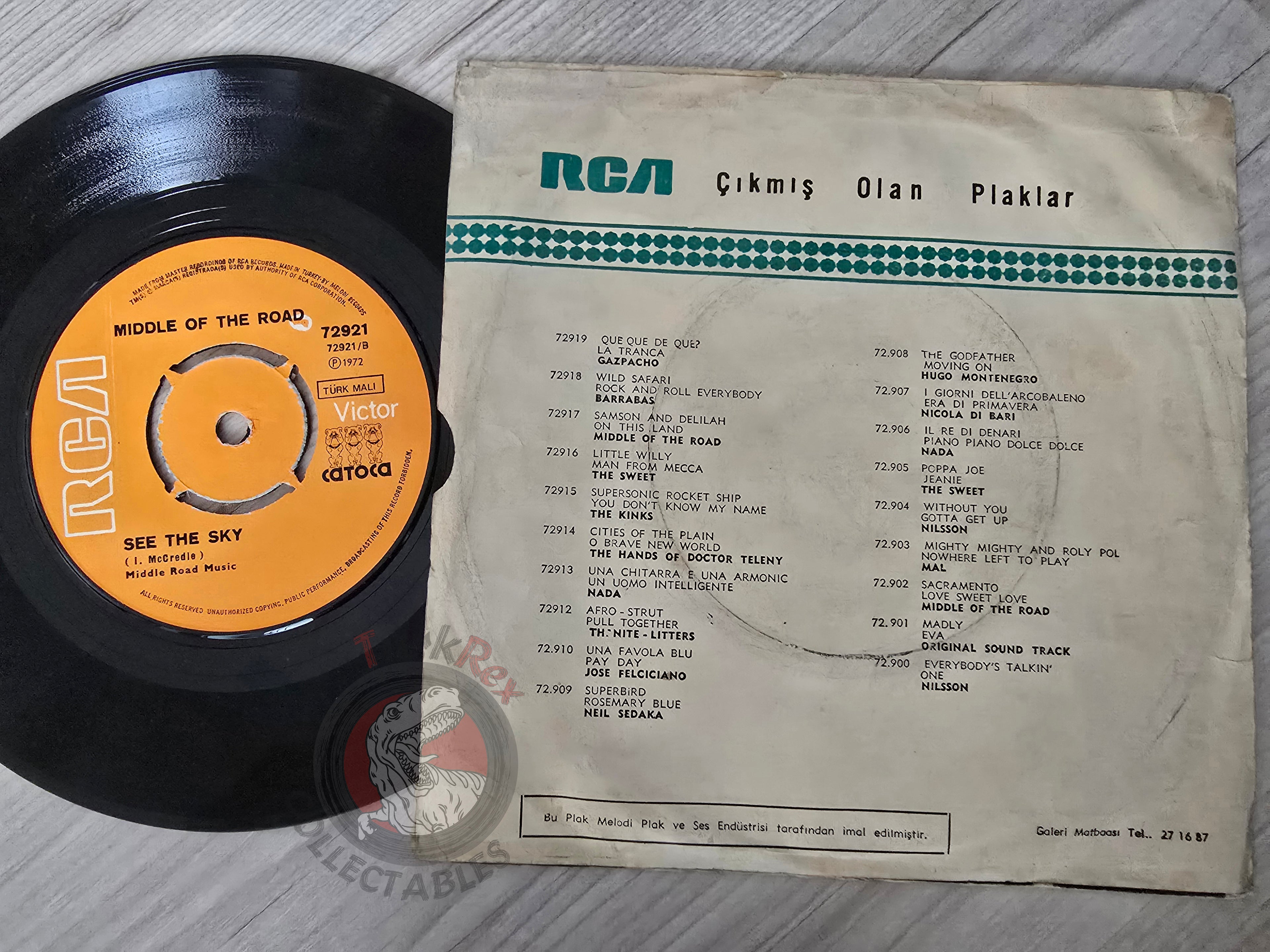 Middle Of The Road – Bottoms Up 7" Turkish Pressing Vinyl Turkey Edition