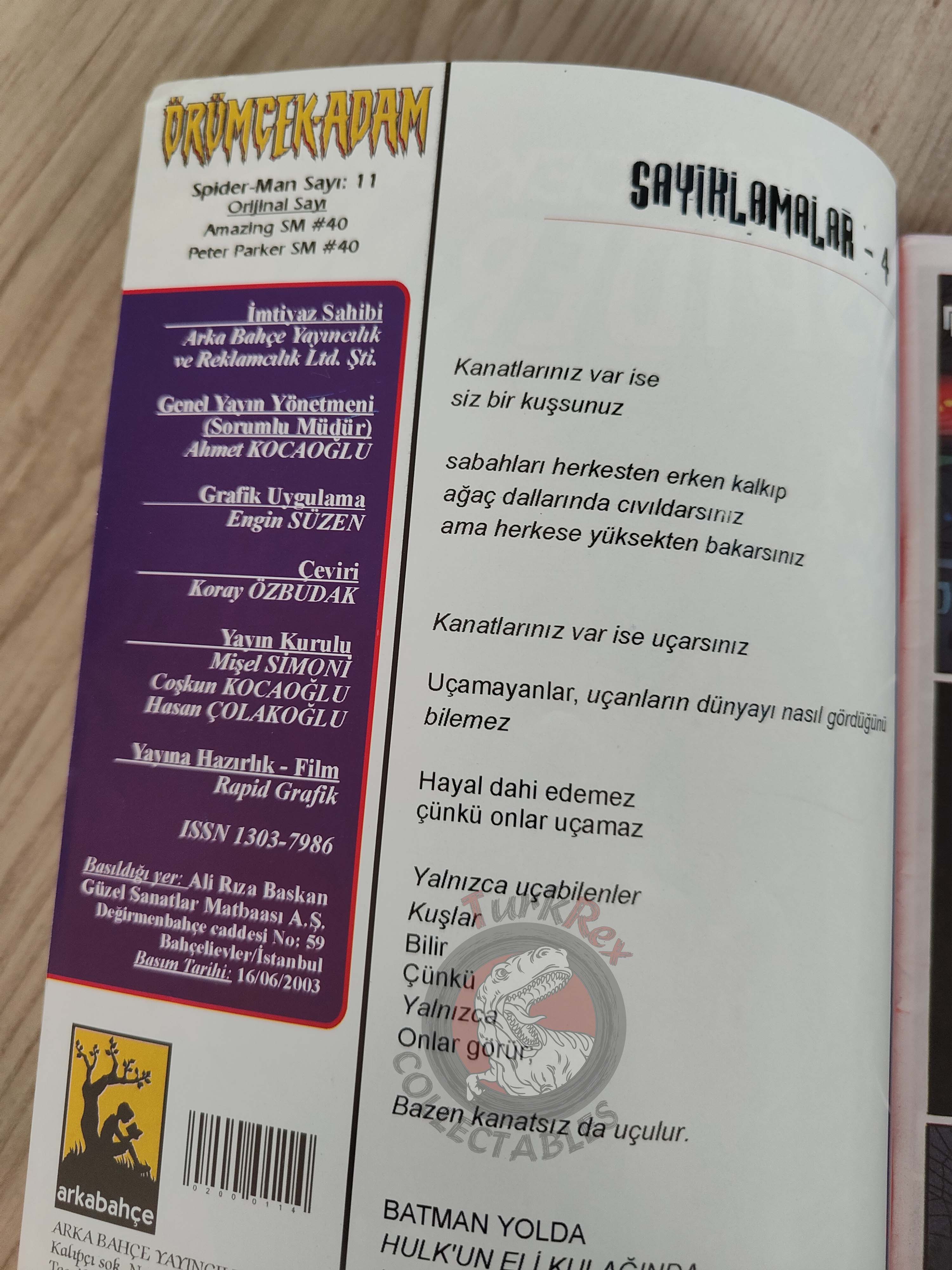 Spider-Man #11 2003 Turkish Comic Turkey The Amazing #40 Peter Parker #40