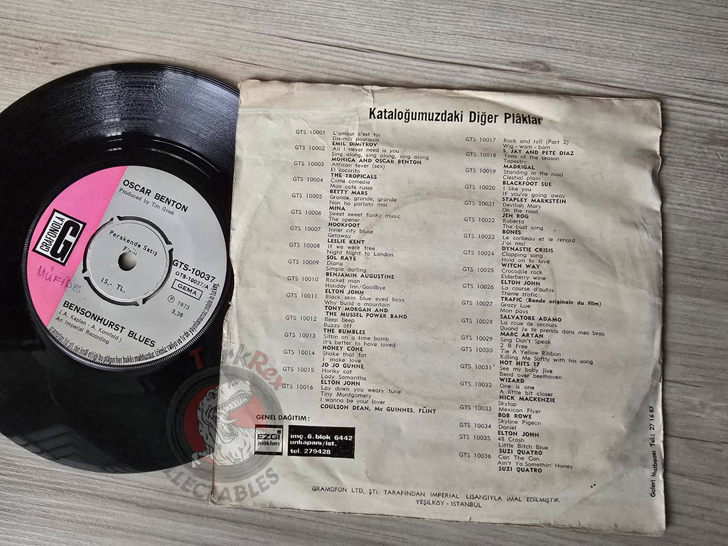Oscar Benton – Bensonhurst Blues 7" Turkish Pressing Vinyl Turkey Edition