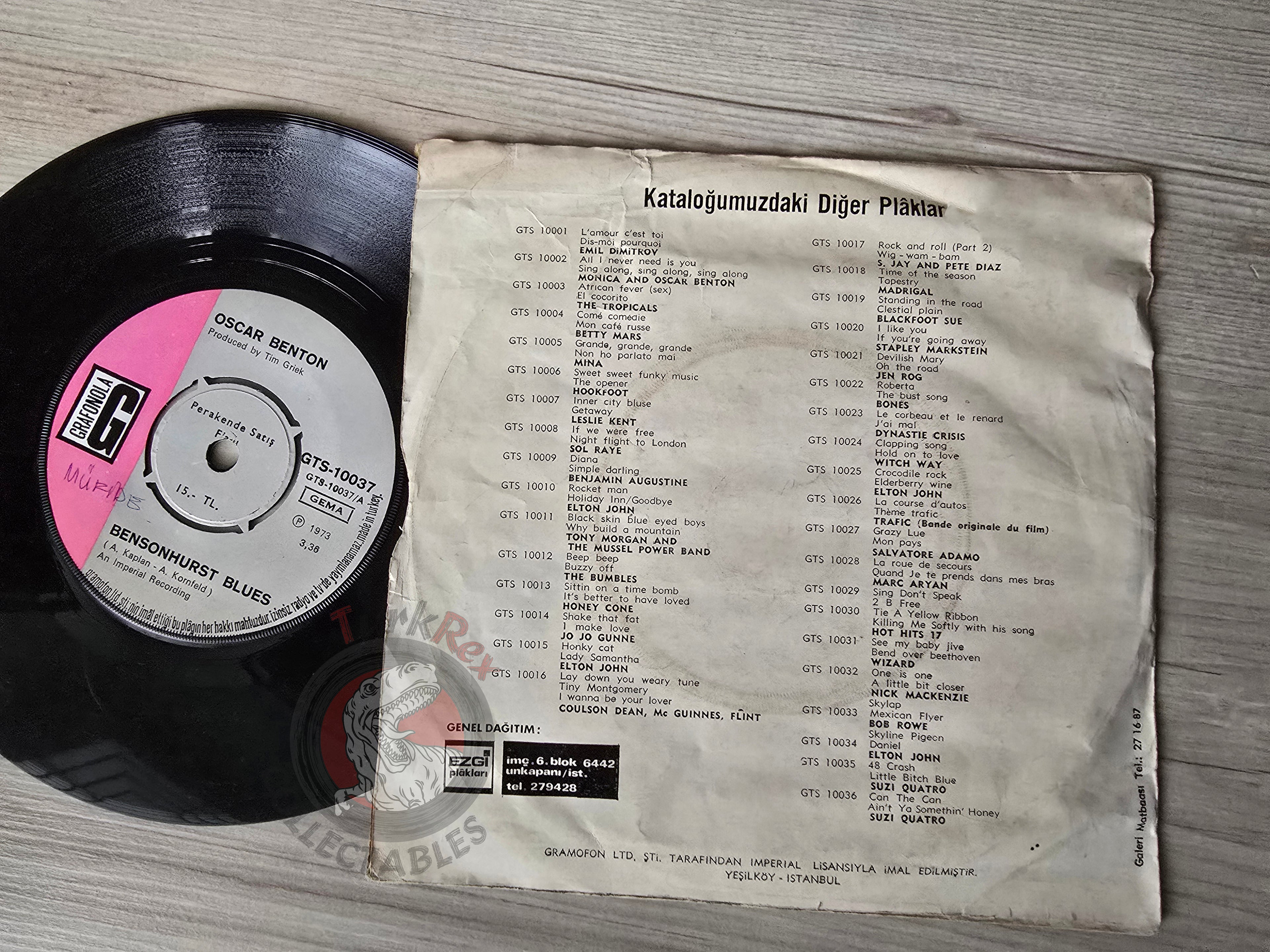 Oscar Benton – Bensonhurst Blues 7" Turkish Pressing Vinyl Turkey Edition