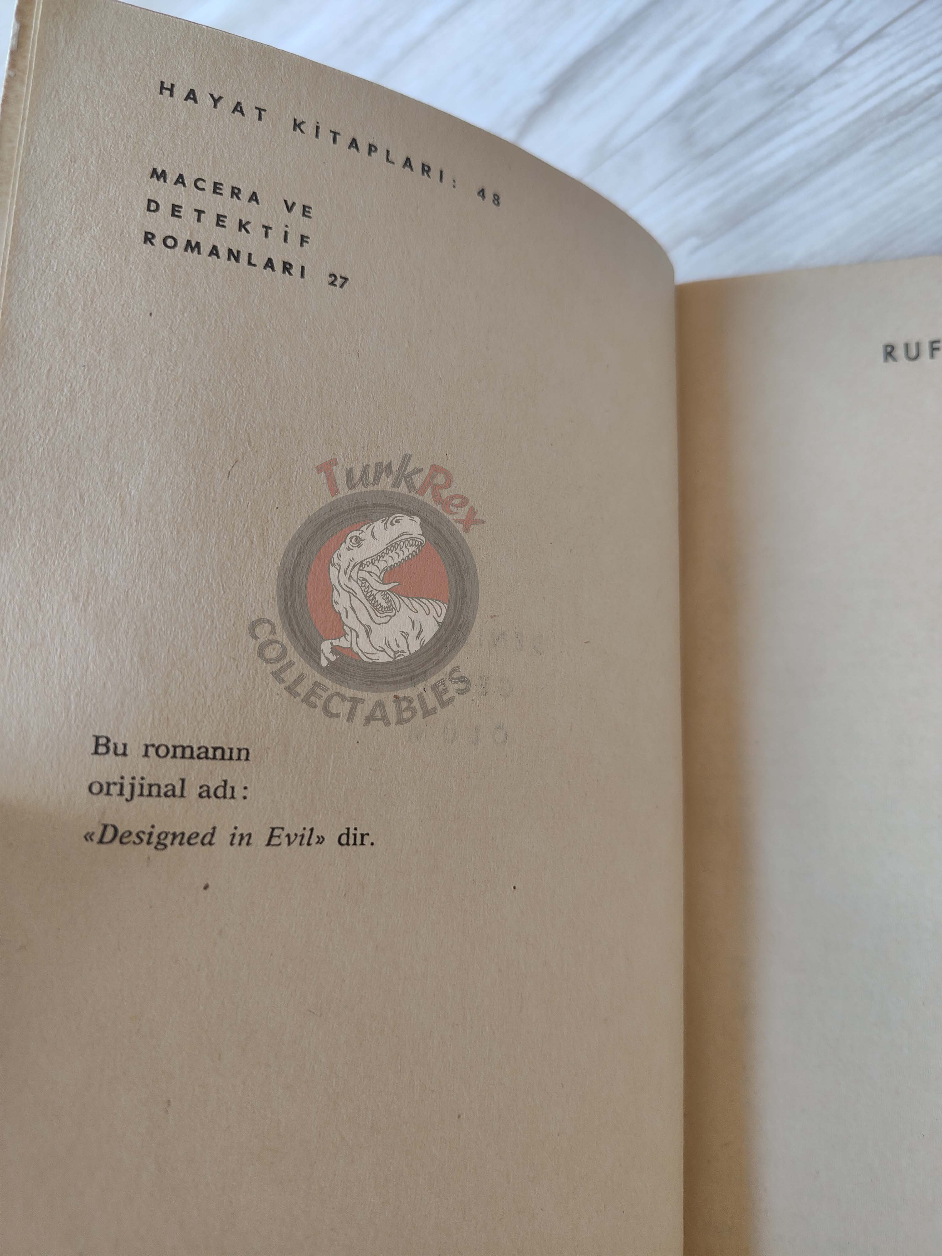 Rufus King – Designed in Evil 1966 1st Turkish Book Turkey