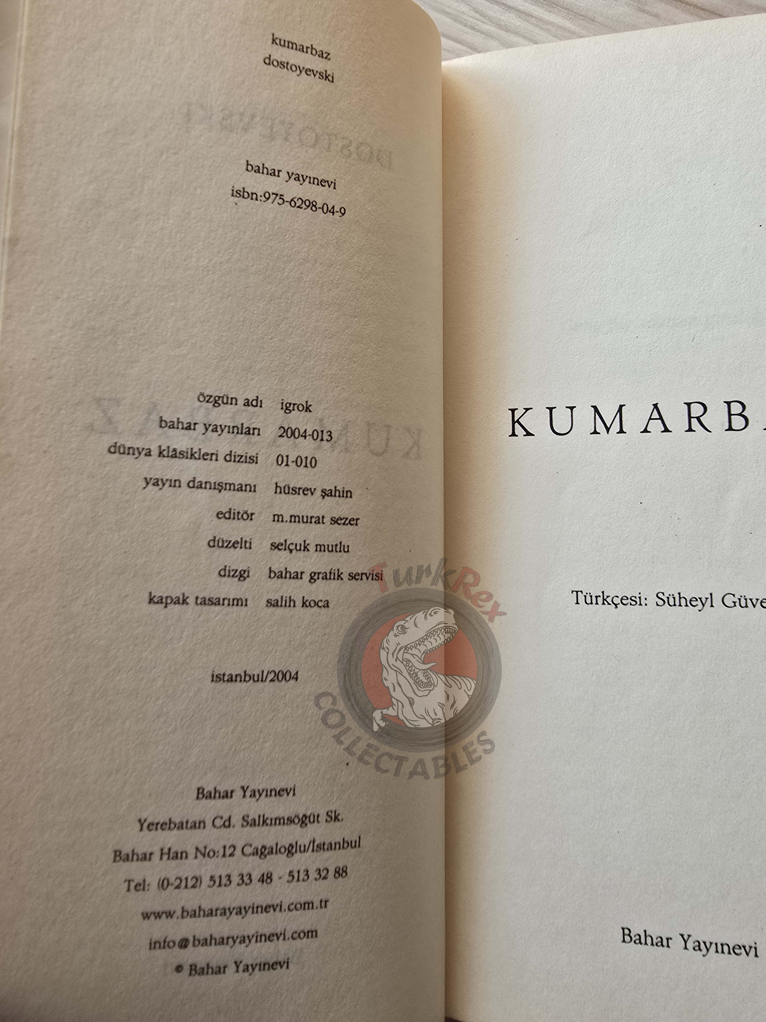 Fyodor Dostoyevsky – The Gambler 2004 Turkish Book Turkey