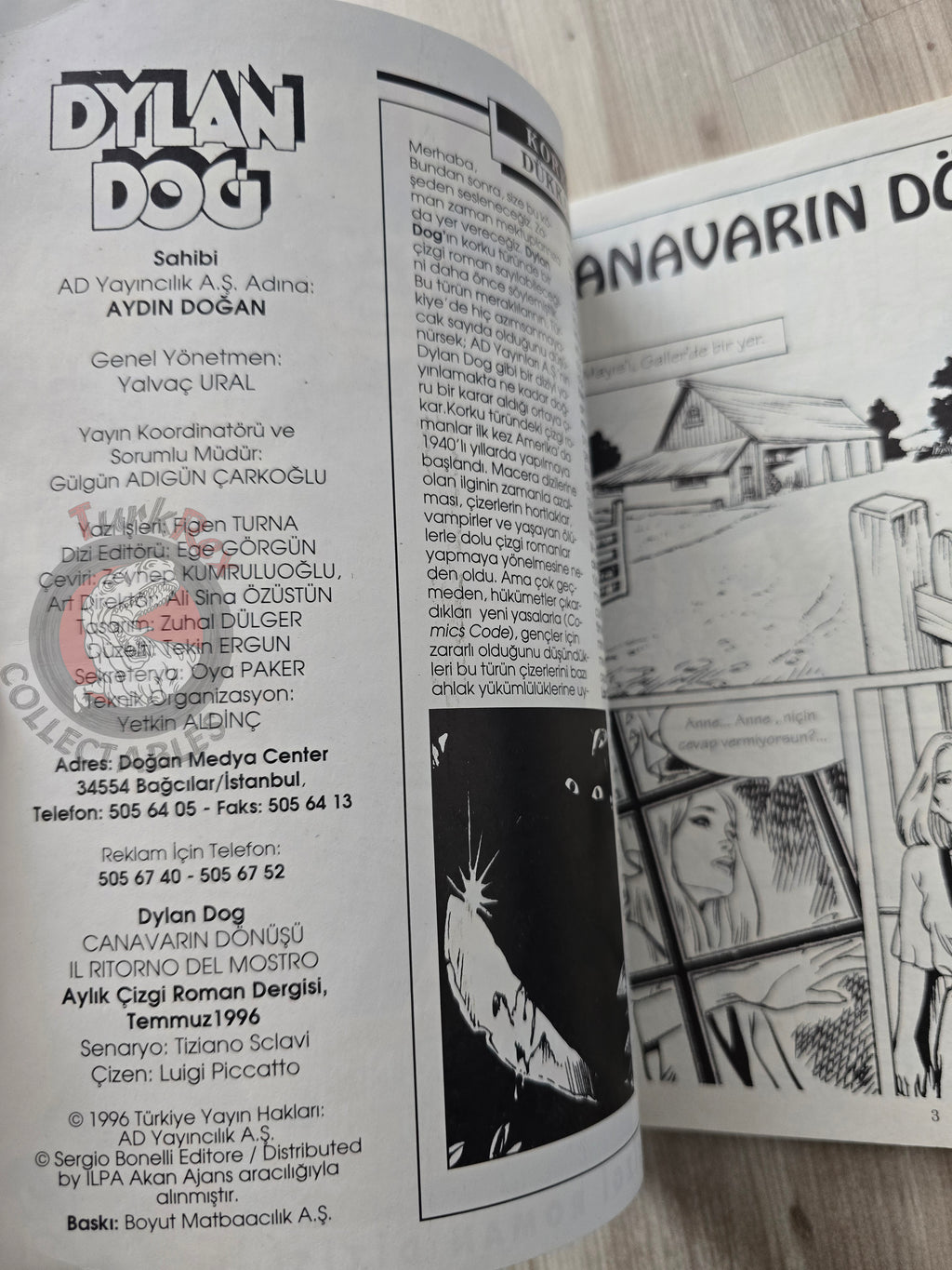 Dylan Dog #3 1996 Turkish Comic Turkey #8 Il ritorno del mostro