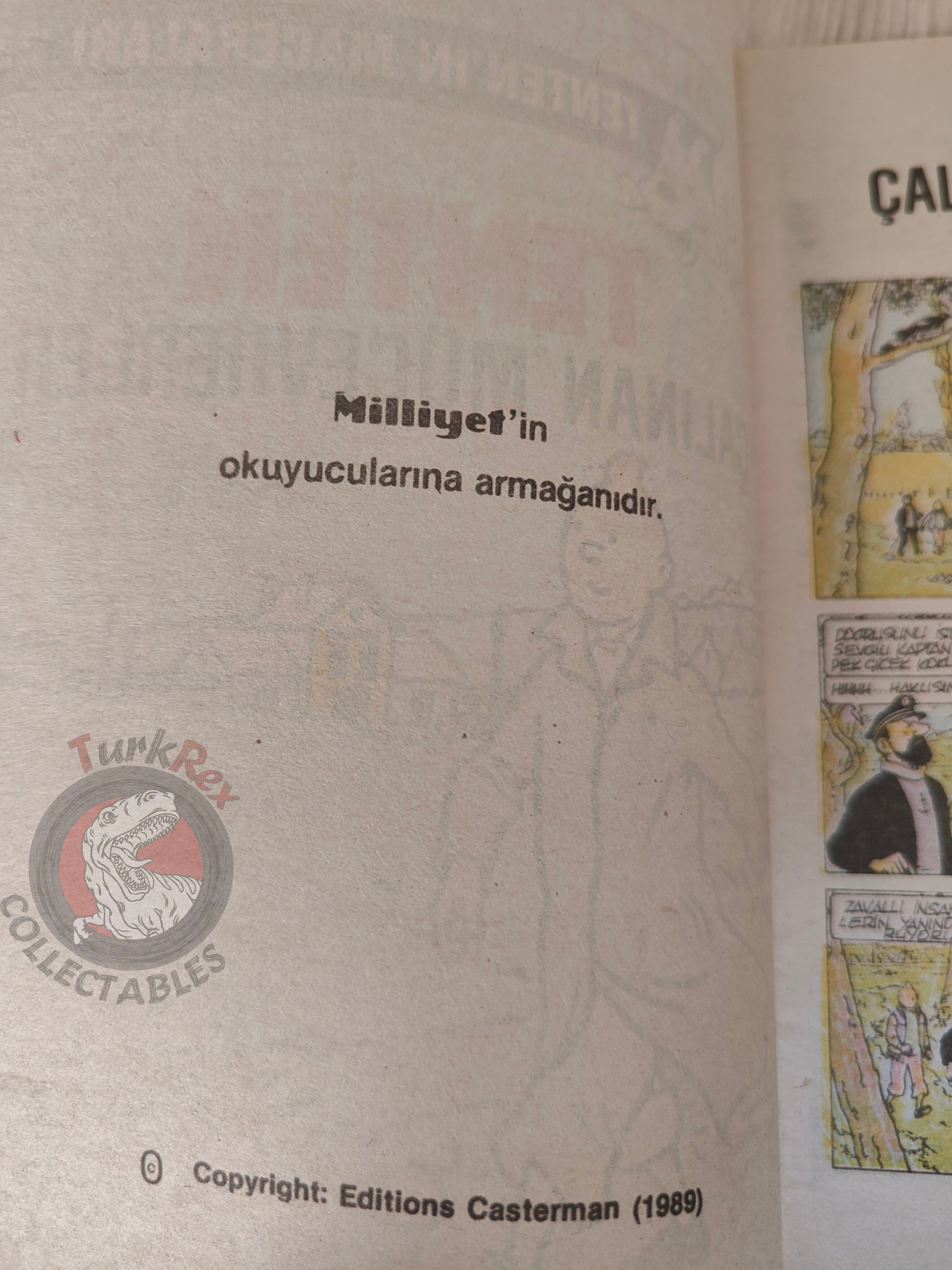 Tintin – The Castafiore Emerald 1989 Turkish Edition Comic Turkey