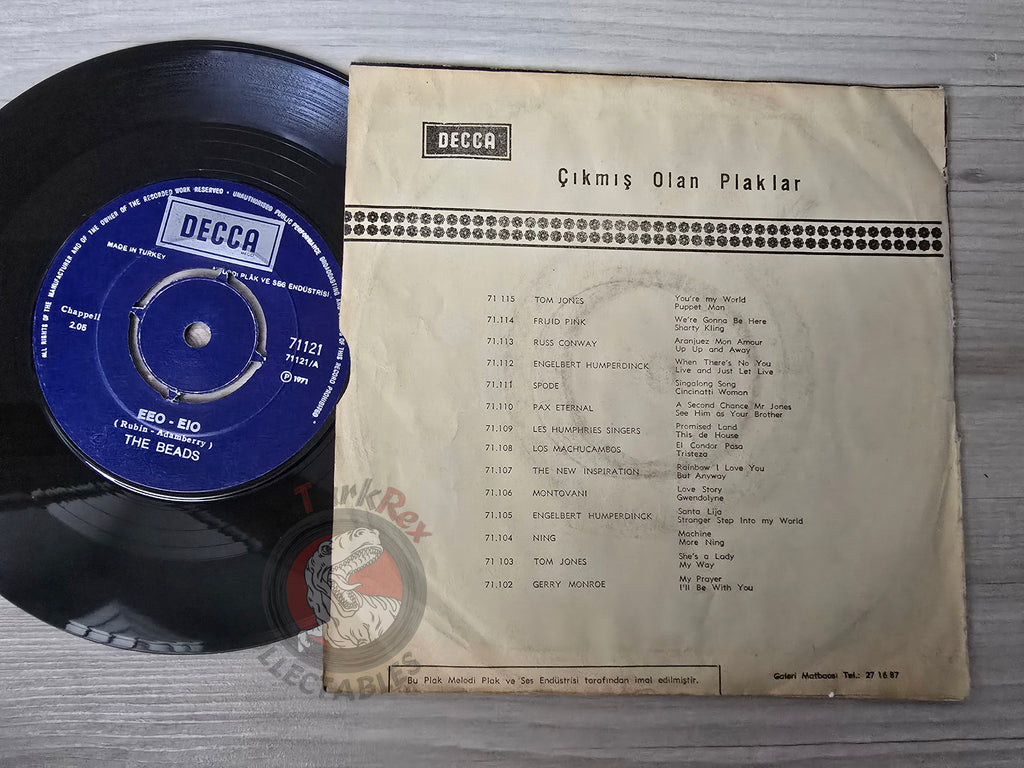 The Beads – Eeo-Eio 7" Turkish Pressing Vinyl Turkey Edition