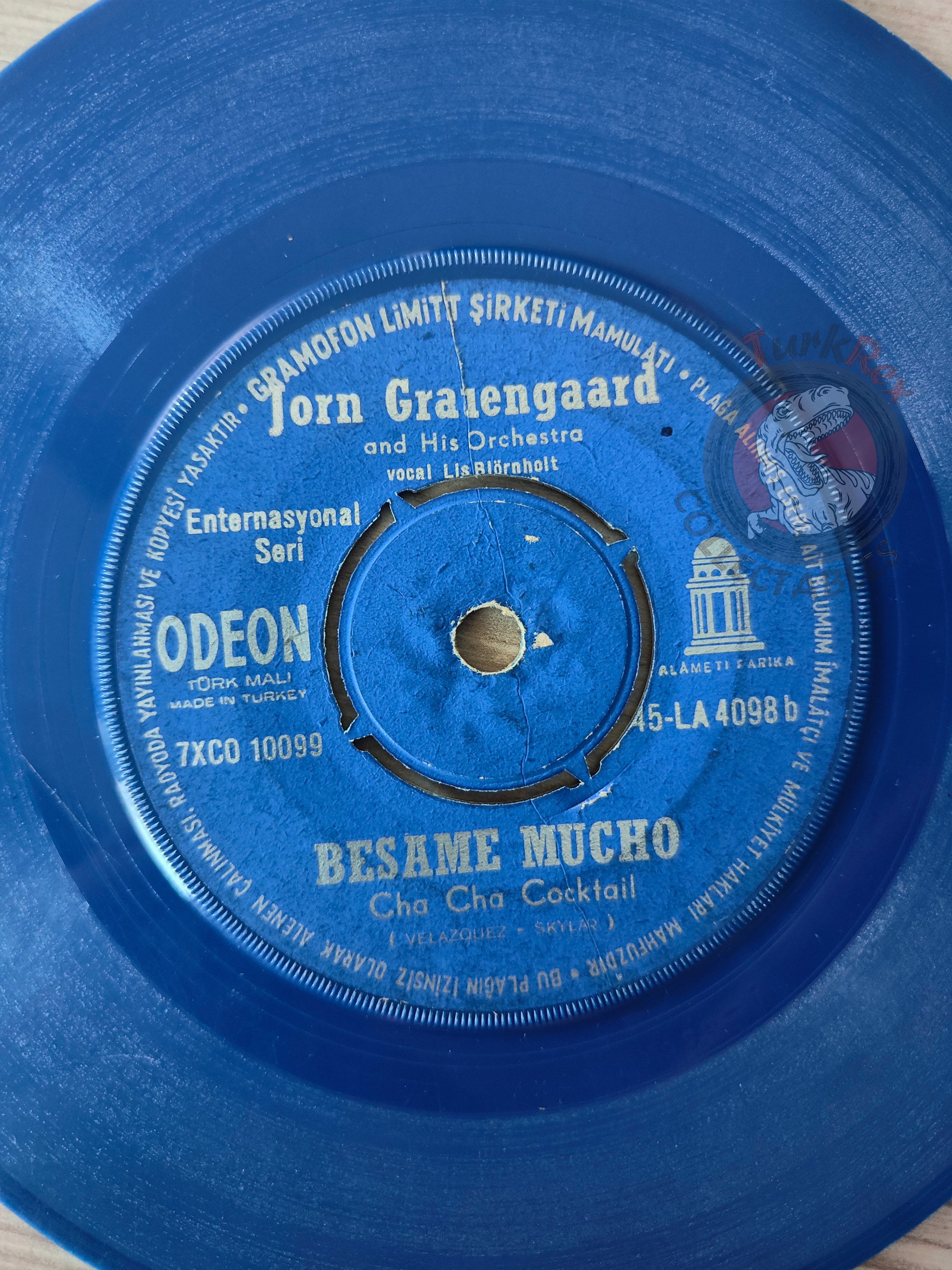 Jørn Grauengård And His Orchestra – Cha Cha Cocktail 7" Blue Turkish Pressing Vinyl Turkey Edition 3