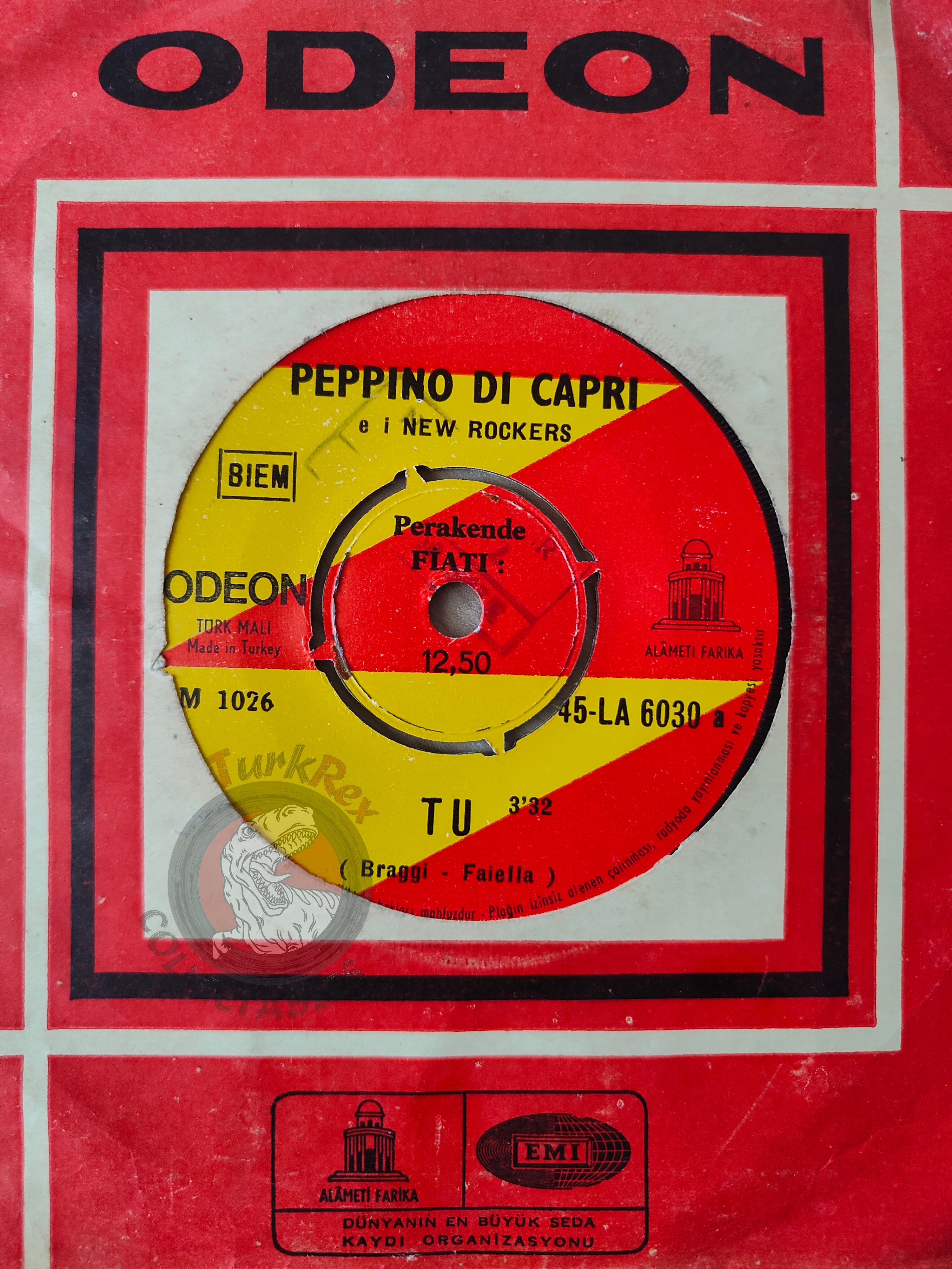 Peppino Di Capri & I New Rockers – Tu... / Vola Vola 7" Turkish Pressing Vinyl Turkey Edition