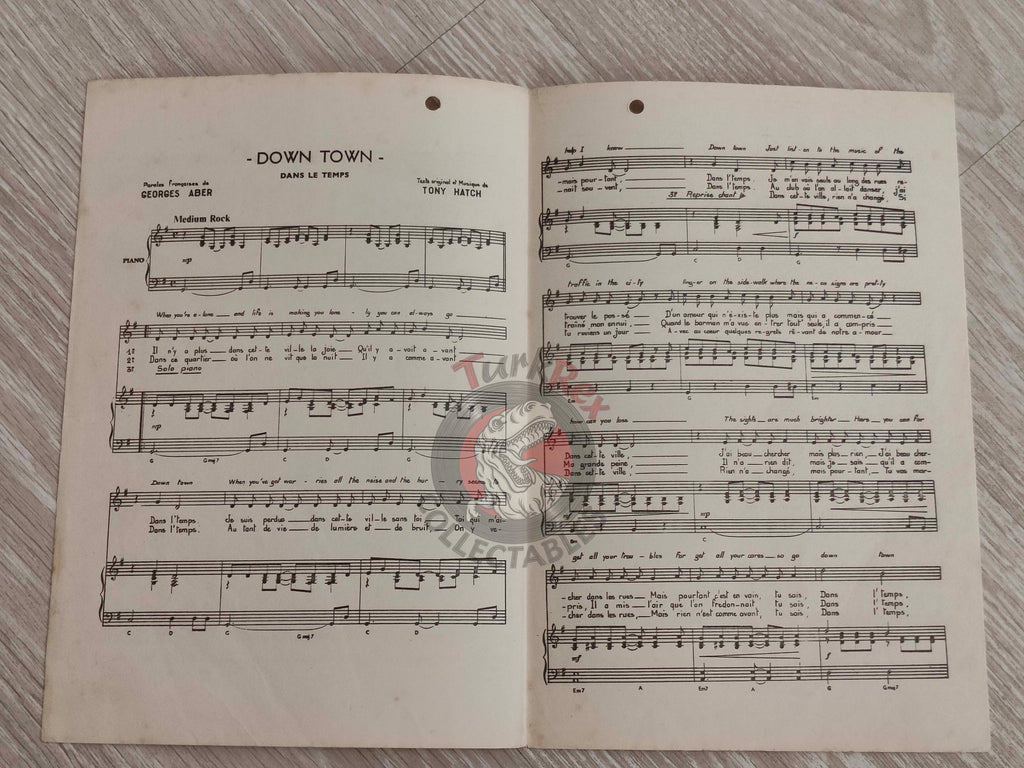 Petula Clark – Dans Le Temps Turkish Vintage Musical Notes Sheet Turkey