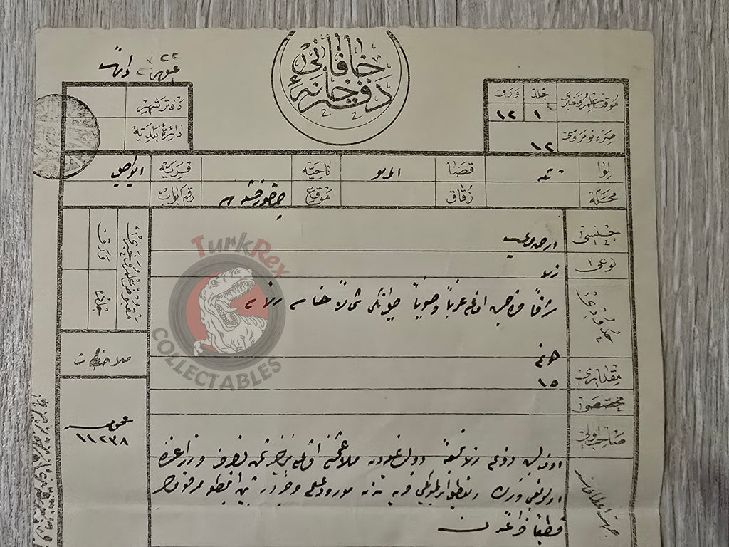 Ottoman 1906 Land Deed Farmland in Antalya Elmalı Title Deed Mullah Hadji Islam