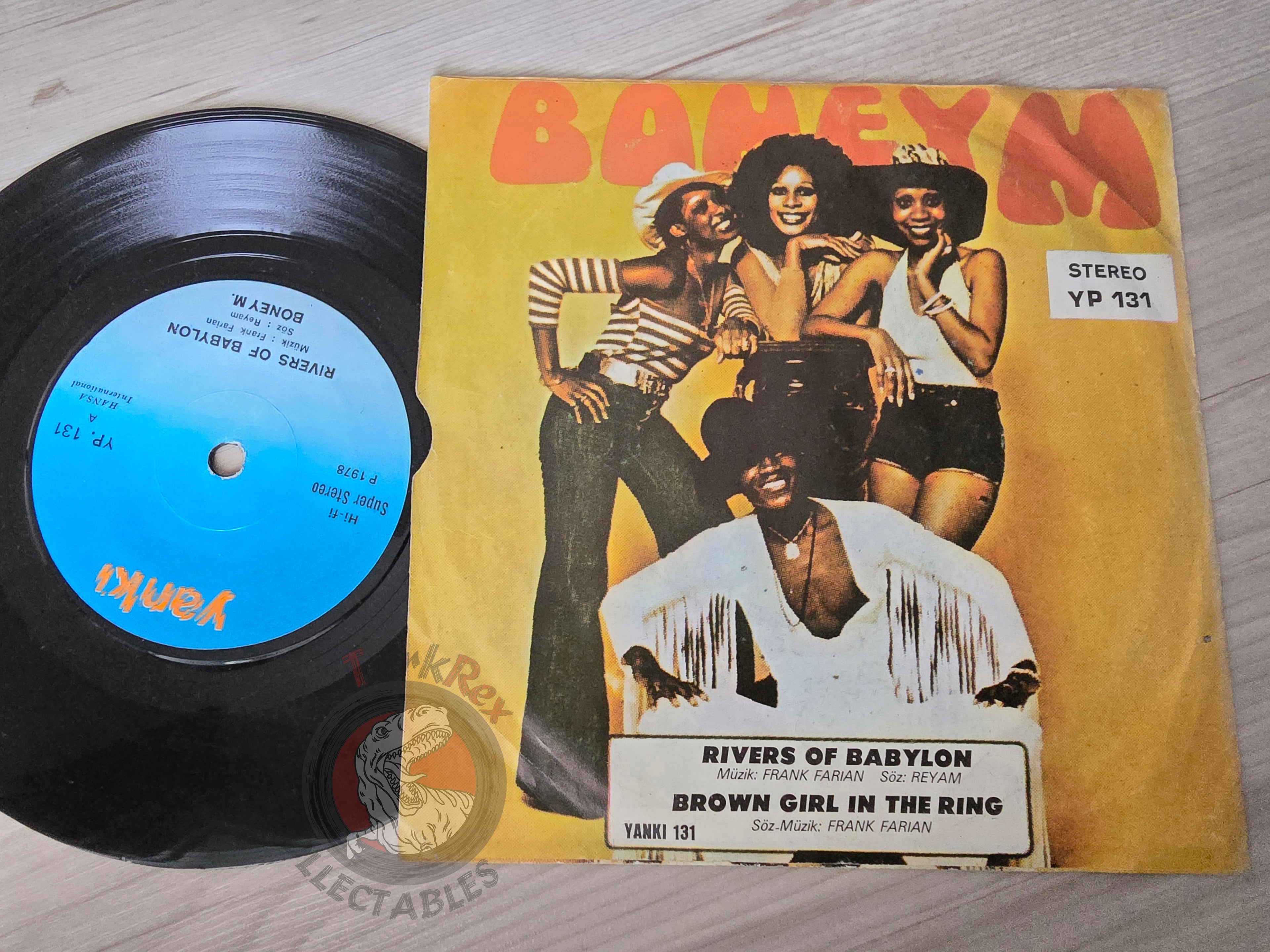 Boney M - Rivers Of Babylon 7" Turkish Pressing Vinyl Turkey Edition Yankı
