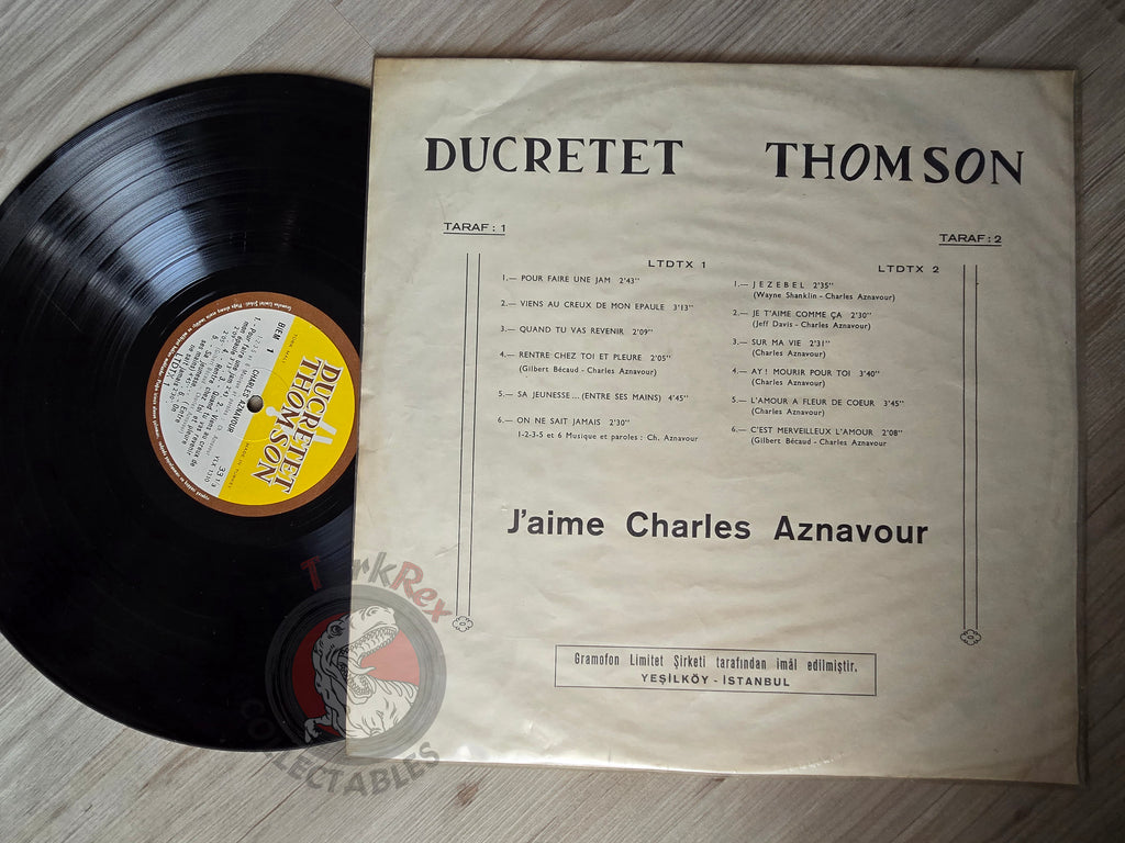 Charles Aznavour – J'aime Charles Aznavour Turkish Pressing Vinyl Turkey Edition