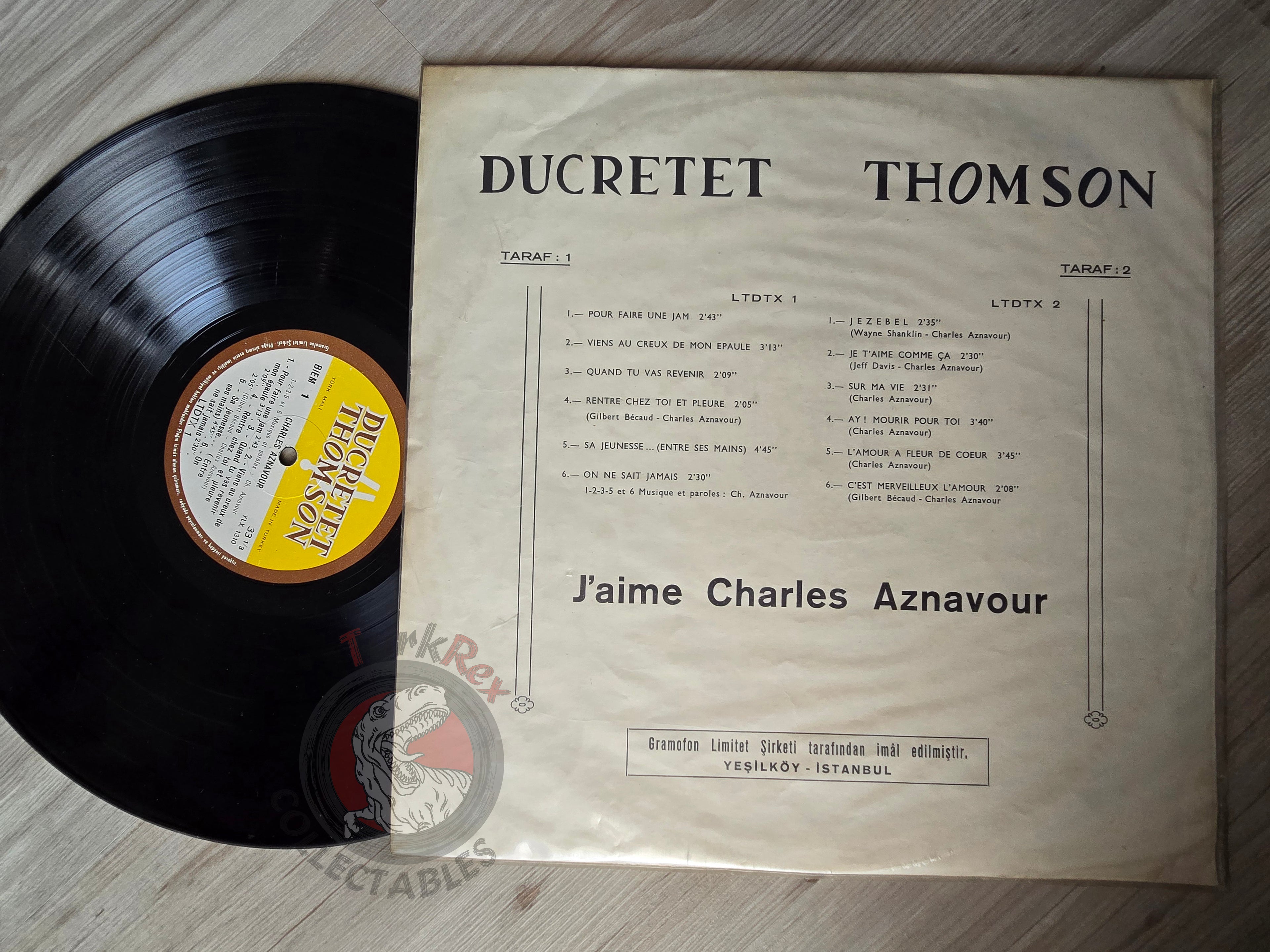 Charles Aznavour – J'aime Charles Aznavour Turkish Pressing Vinyl Turkey Edition